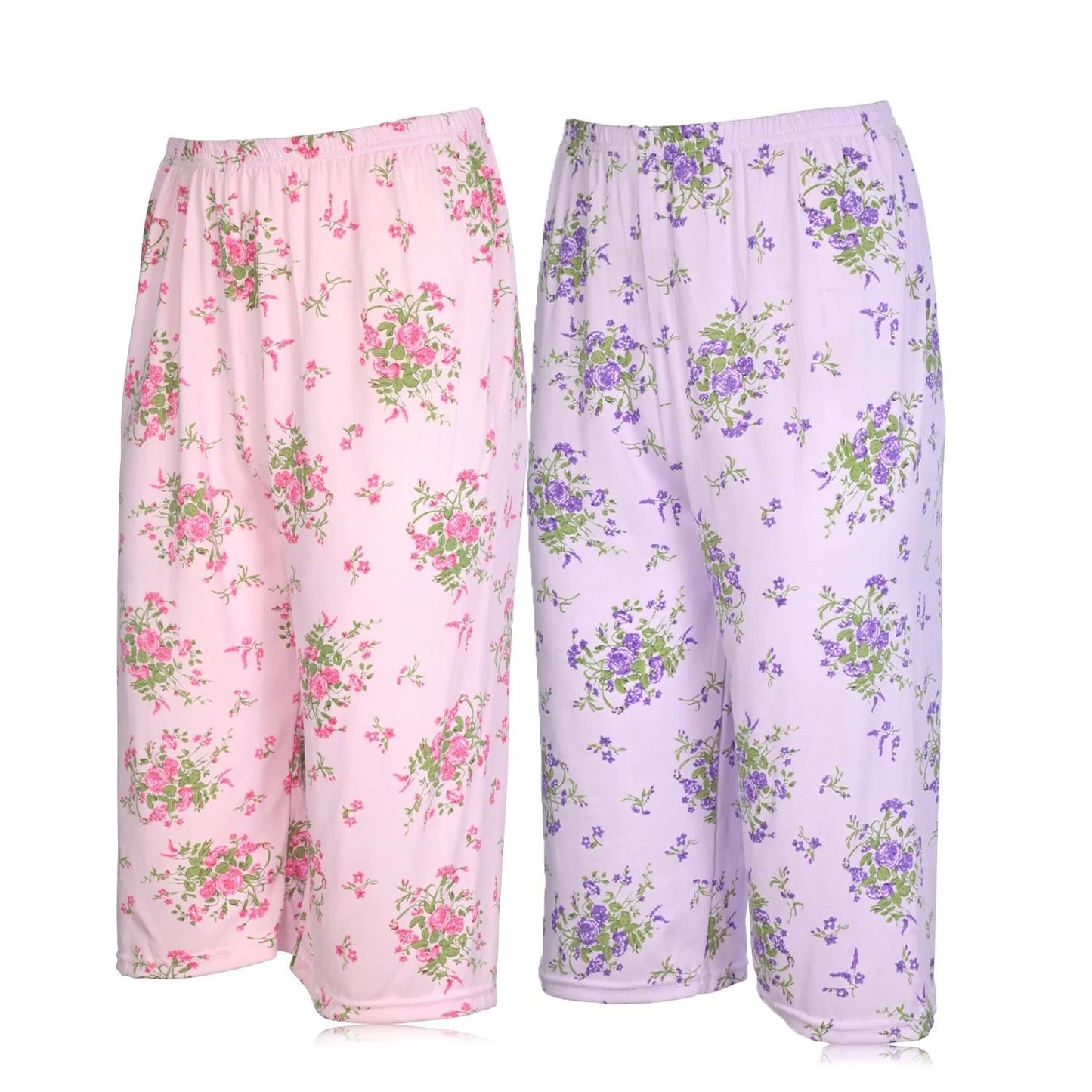JEFFRICO Pajamas For Women 2 Pack Capri Set Sleepwear Soft Pajamas Short Sleeve Pajamas Sleepshirt With Capri Pants