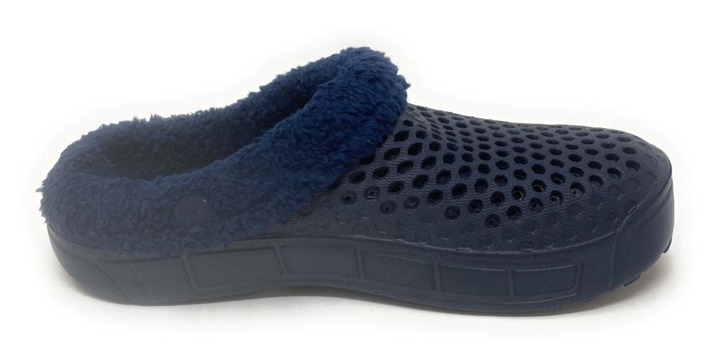 JEFFRICO Breathable Clogs for Men- Lightweight Slip-On Faux Fur Garden Clogs