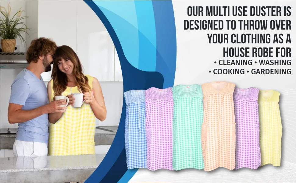 JEFFRICO House Dresses for Women with Pockets - Lightweight Breathable Sleeveless Muumuu & Nightgowns - Zipper Front Housecoat and Dusters for Women