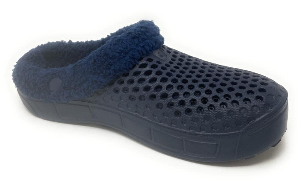 JEFFRICO Breathable Clogs for Men- Lightweight Slip-On Faux Fur Garden Clogs