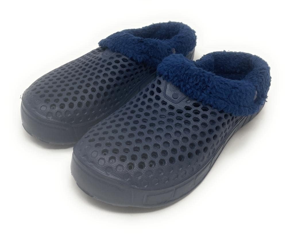 JEFFRICO Breathable Clogs for Men- Lightweight Slip-On Faux Fur Garden Clogs