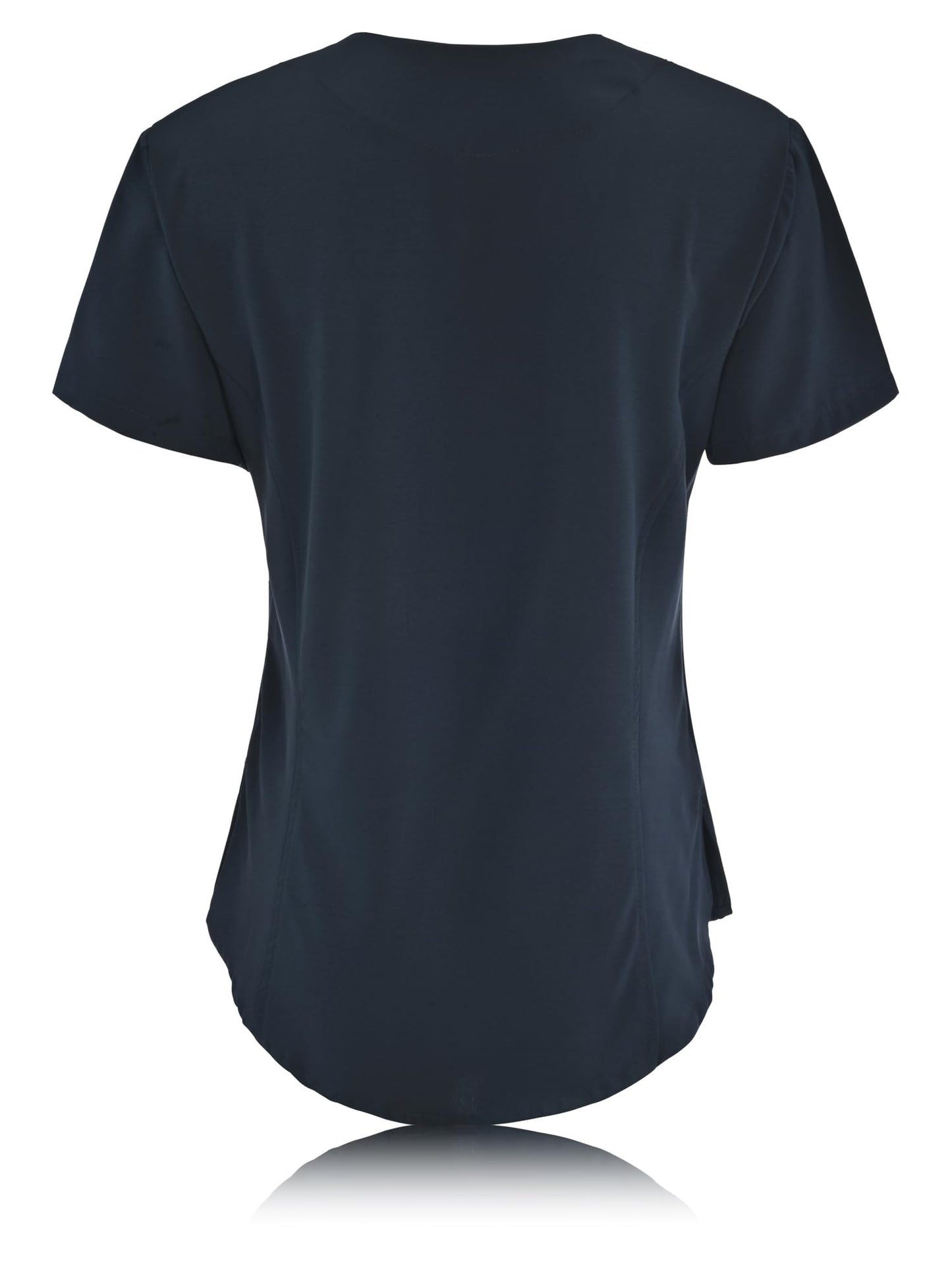 JEFFRICO Scrubs For Women Short Sleeve Zipper Front V-Neck Top 2 Pockets