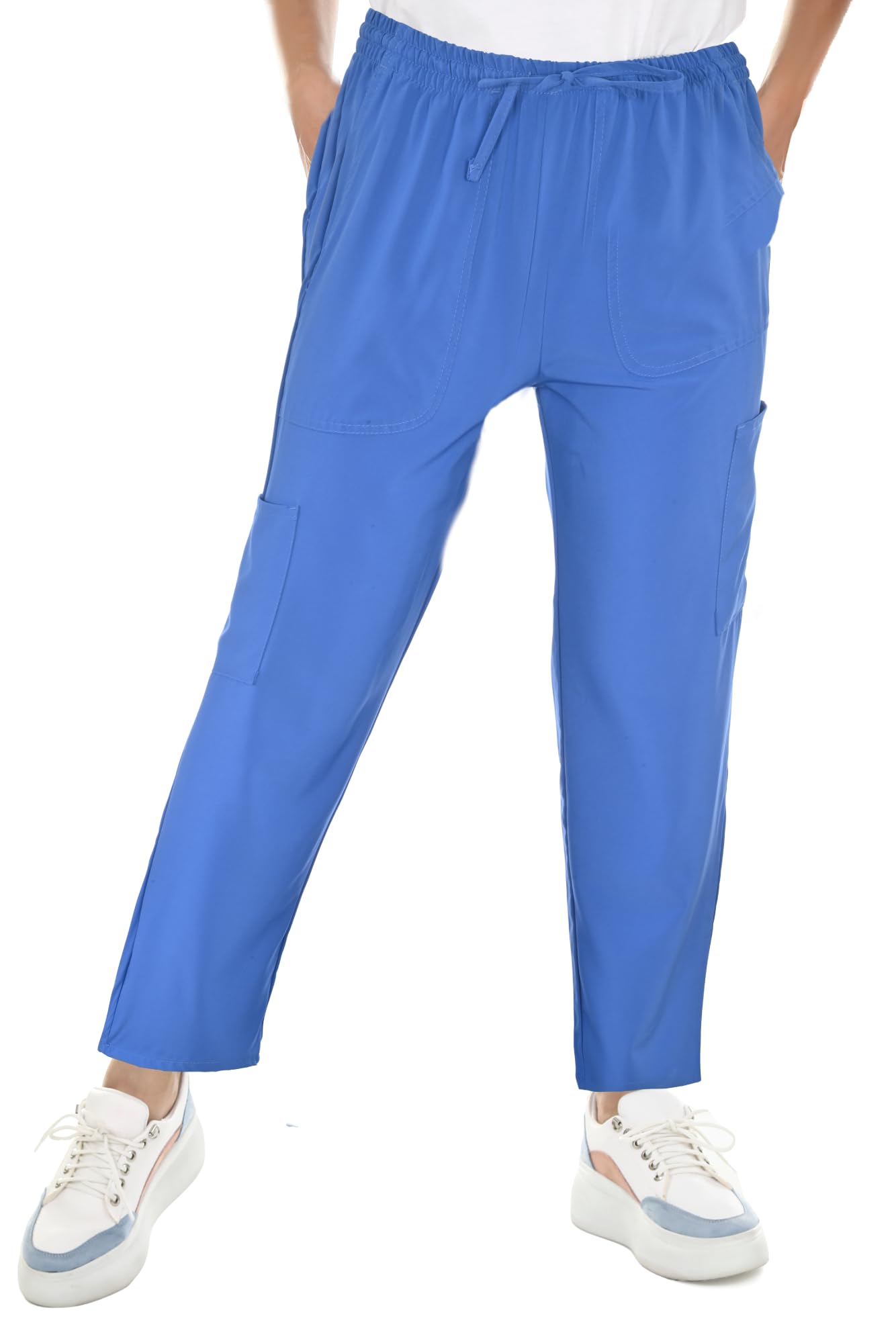 JEFFRICO Scrubs For Women Straight Leg Cargo Pants Lightweight Slim Fit 4 Way Stretch Soft Scrub Pants