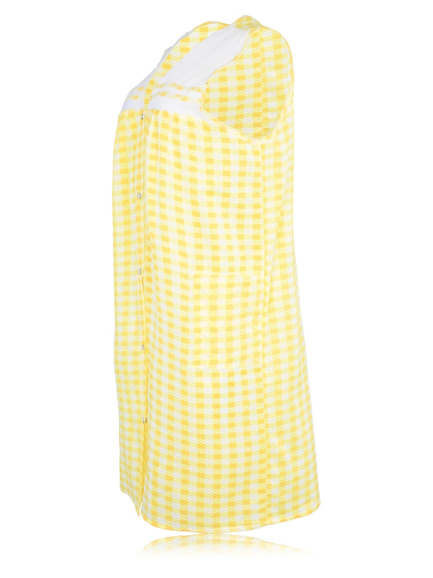 JEFFRICO House Dresses for Women with Pockets - Lightweight Breathable Sleeveless Muumuu & Nightgowns - Snap Front Housecoat and Dusters for Women