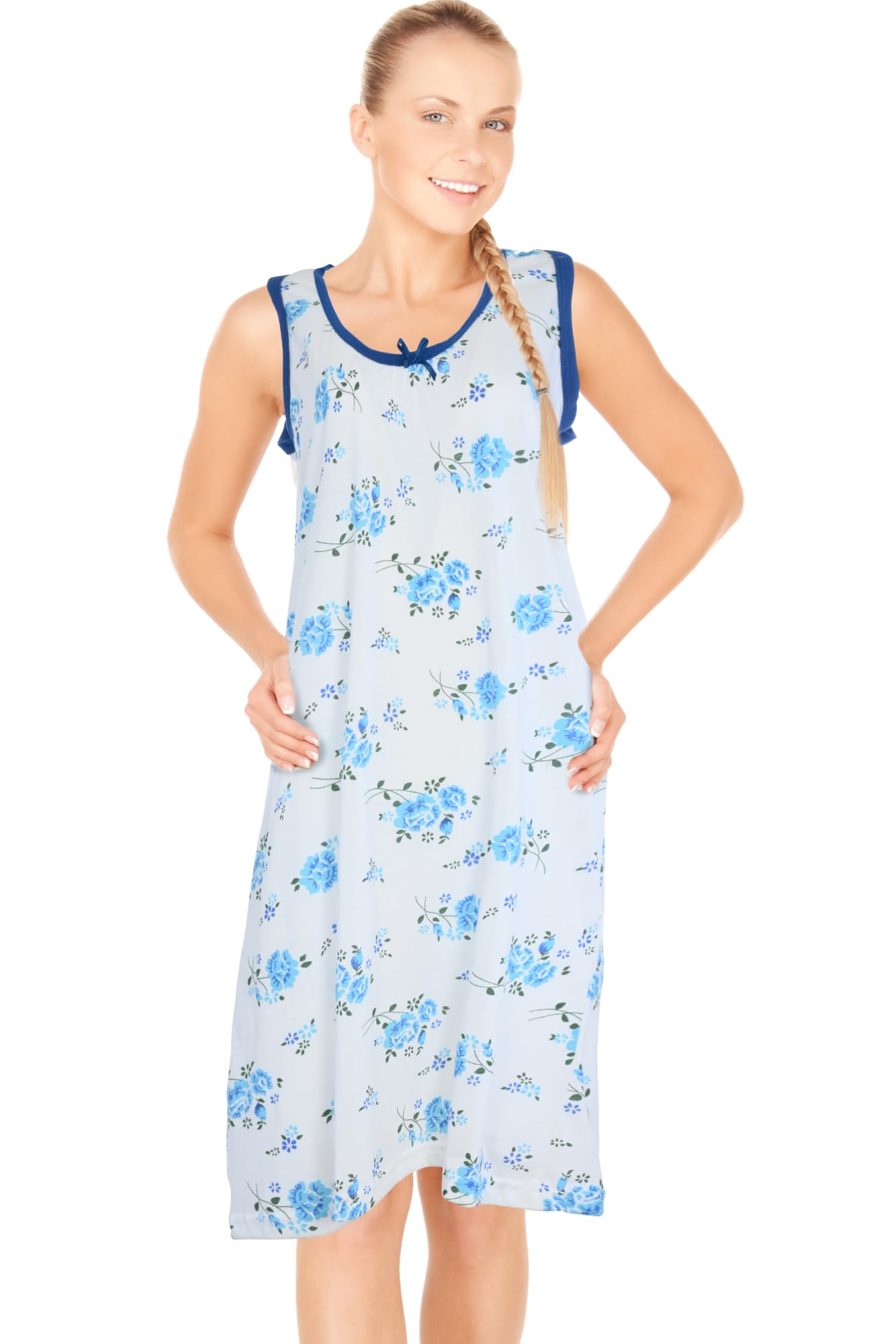 JEFFRICO Womens Sleeveless Nightgowns Sleepwear Soft Pajama Dress Nightshirts