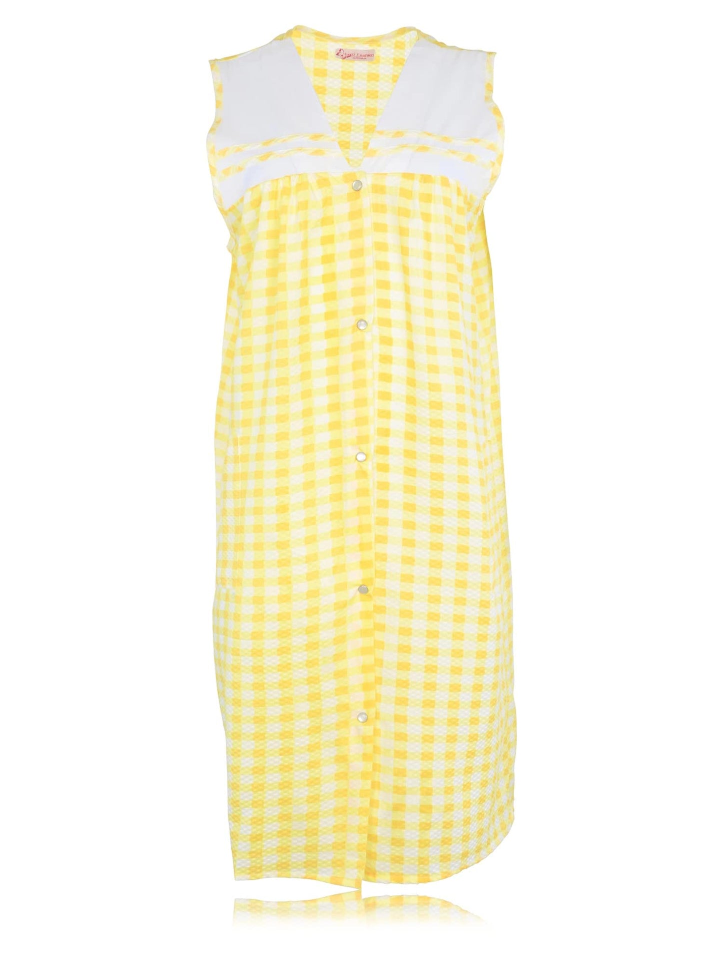 JEFFRICO House Dresses for Women with Pockets - Lightweight Breathable Sleeveless Muumuu & Nightgowns - Snap Front Housecoat and Dusters for Women