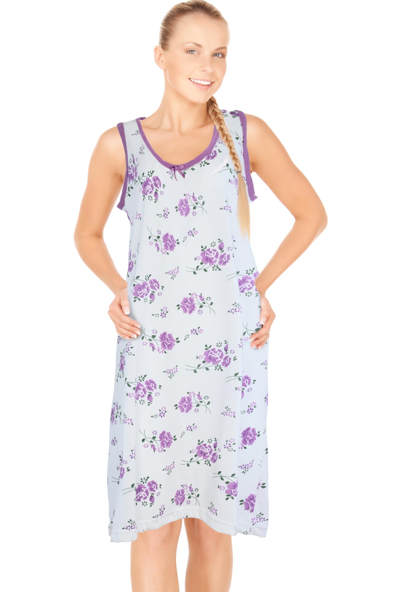 JEFFRICO Womens Sleeveless Nightgowns Sleepwear Soft Pajama Dress Nightshirts