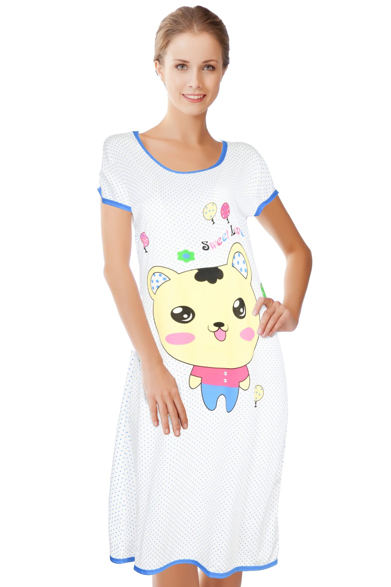 JEFFRICO Womens Nightgowns Sleepwear Soft Pajama Dress Nightshirts