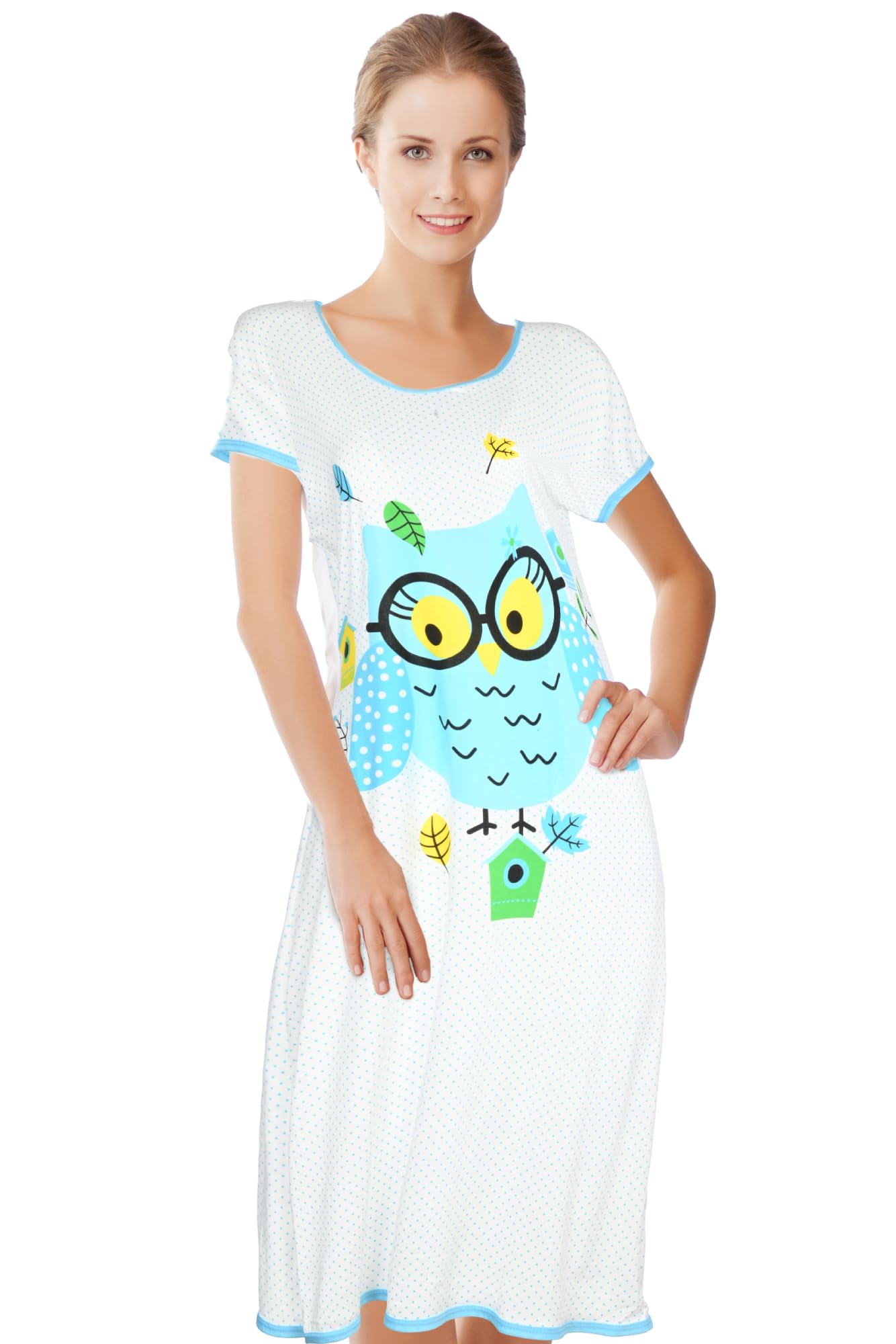 JEFFRICO Womens Nightgowns Sleepwear Soft Pajama Dress Nightshirts