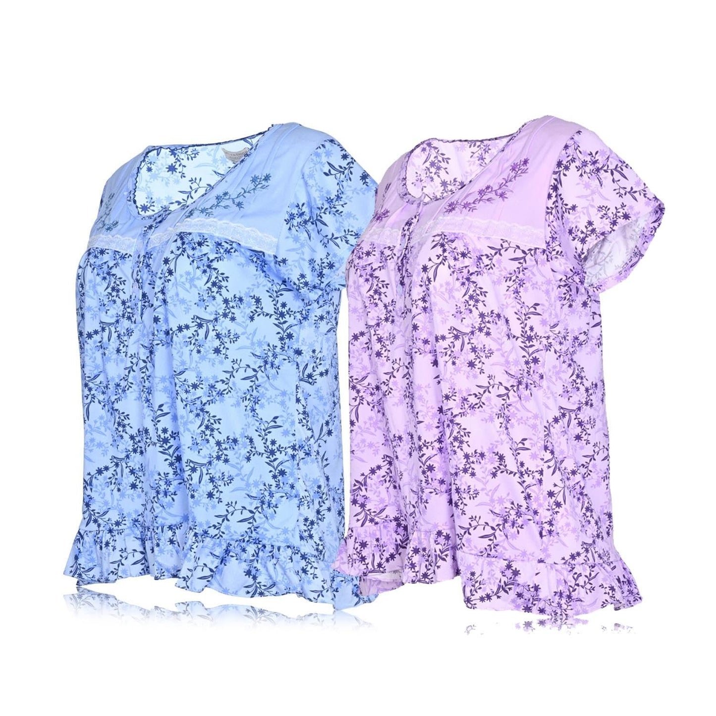 JEFFRICO Pajamas For Women 2 Pack Capri Set Sleepwear Soft Pajamas Short Sleeve Pajamas Sleepshirt With Capri Pants