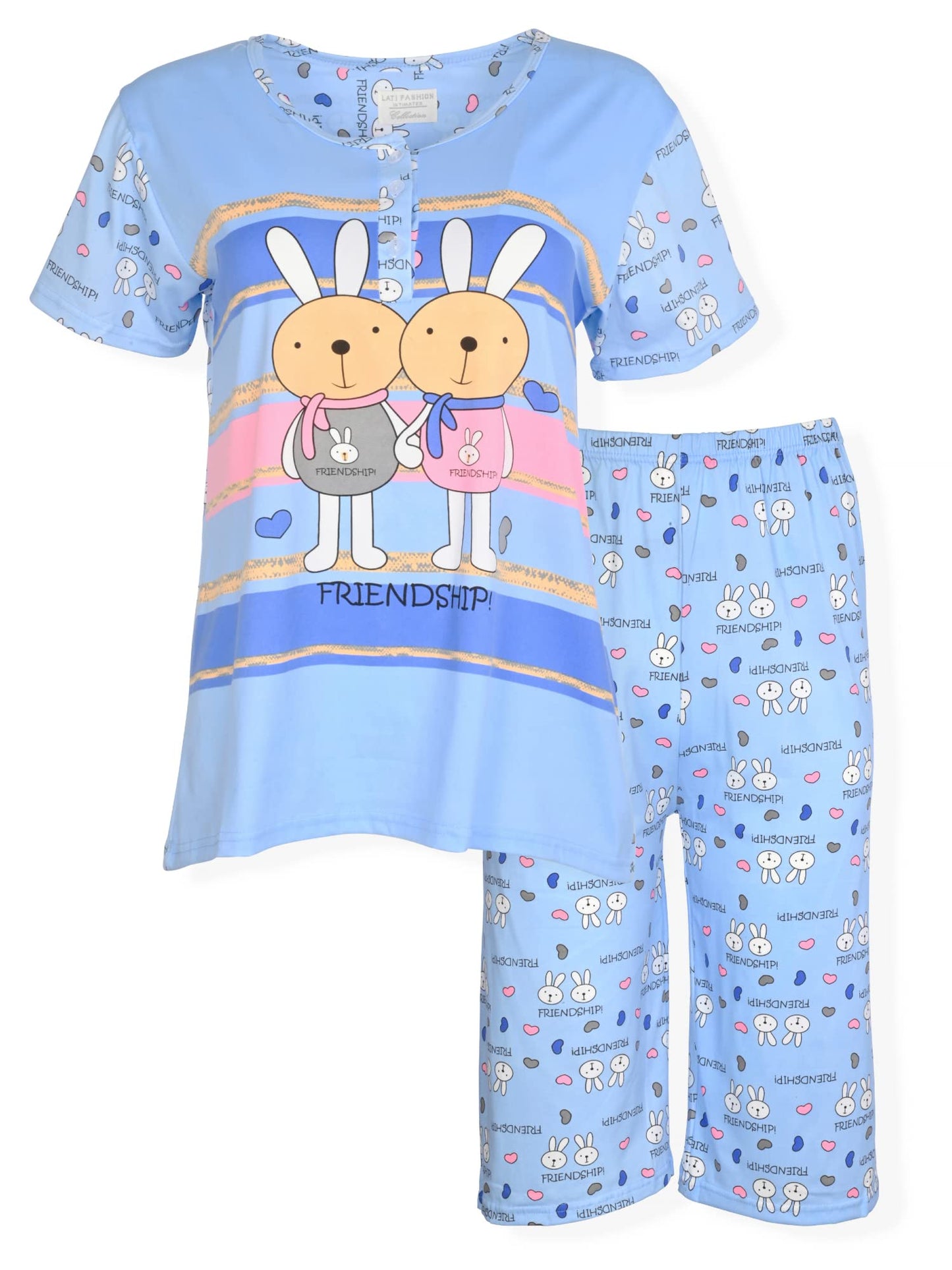 JEFFRICO Womens Pajamas For Women Capri Set Sleepwear Soft Pajamas