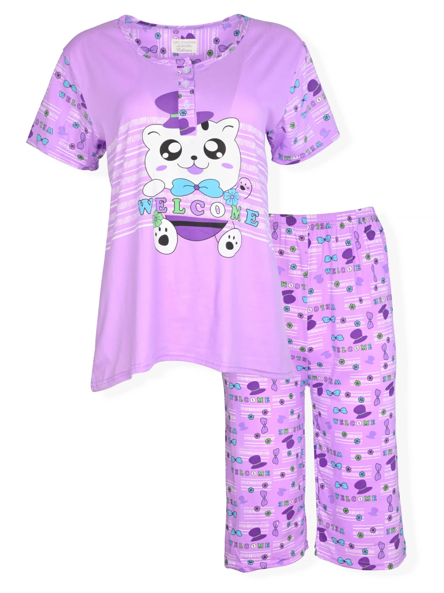 JEFFRICO Womens Pajamas For Women Capri Set Sleepwear Soft Pajamas