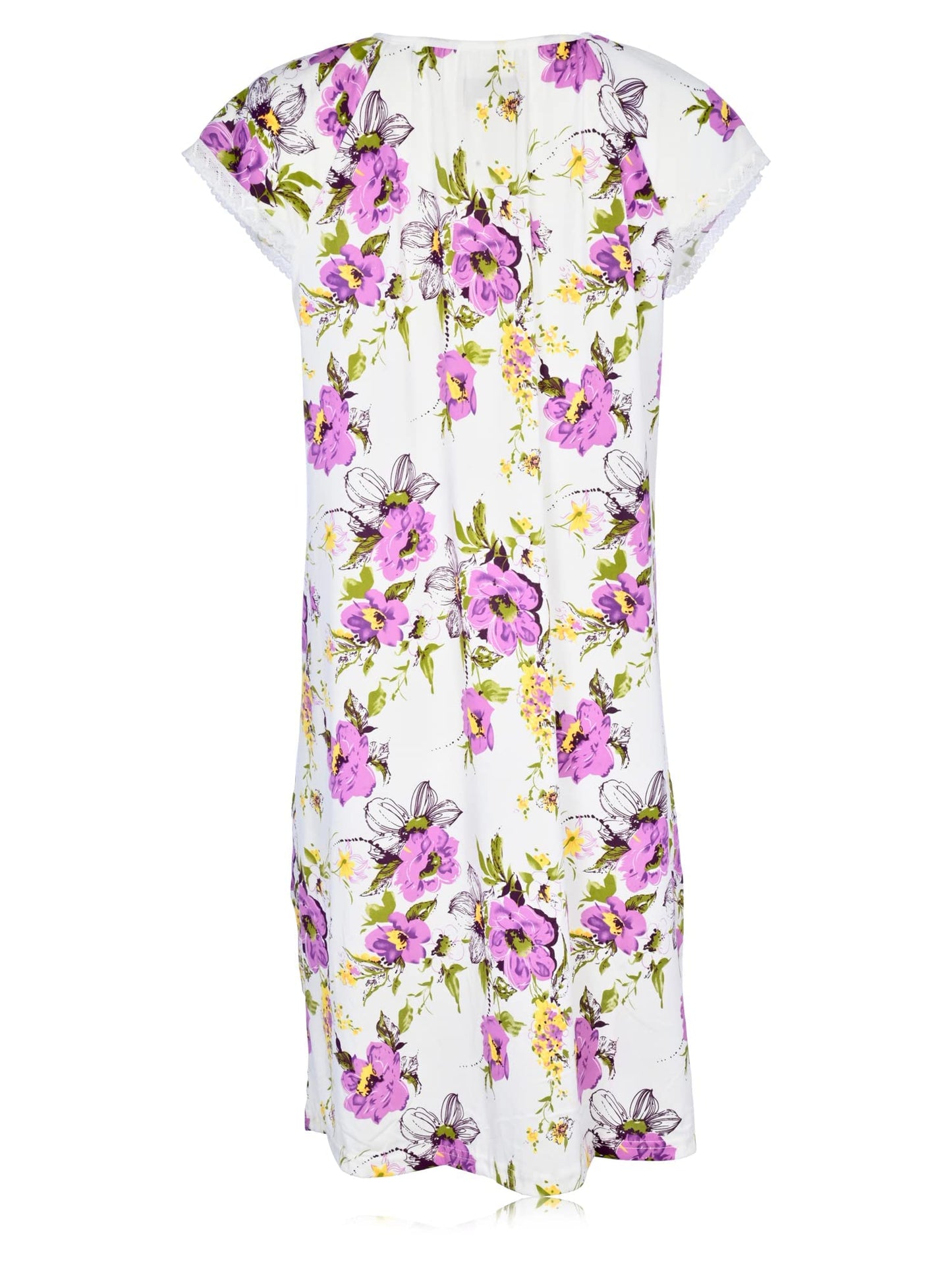 JEFFRICO Womens Nightgowns Short Sleeve Sleepwear Soft Pajama Dress Nightshirts