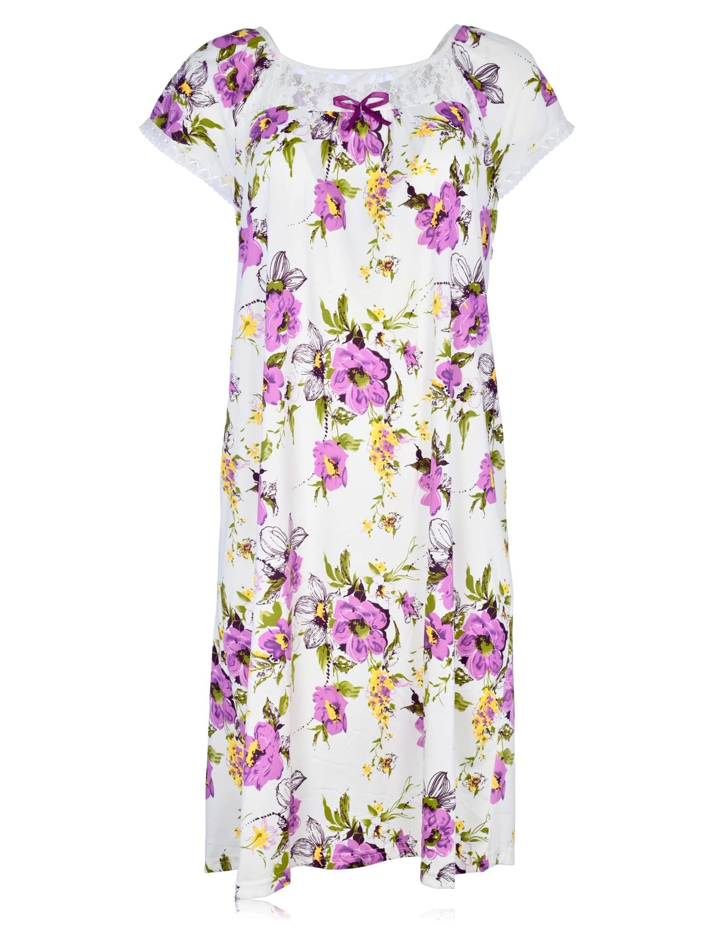 JEFFRICO Womens Nightgowns Short Sleeve Sleepwear Soft Pajama Dress Nightshirts