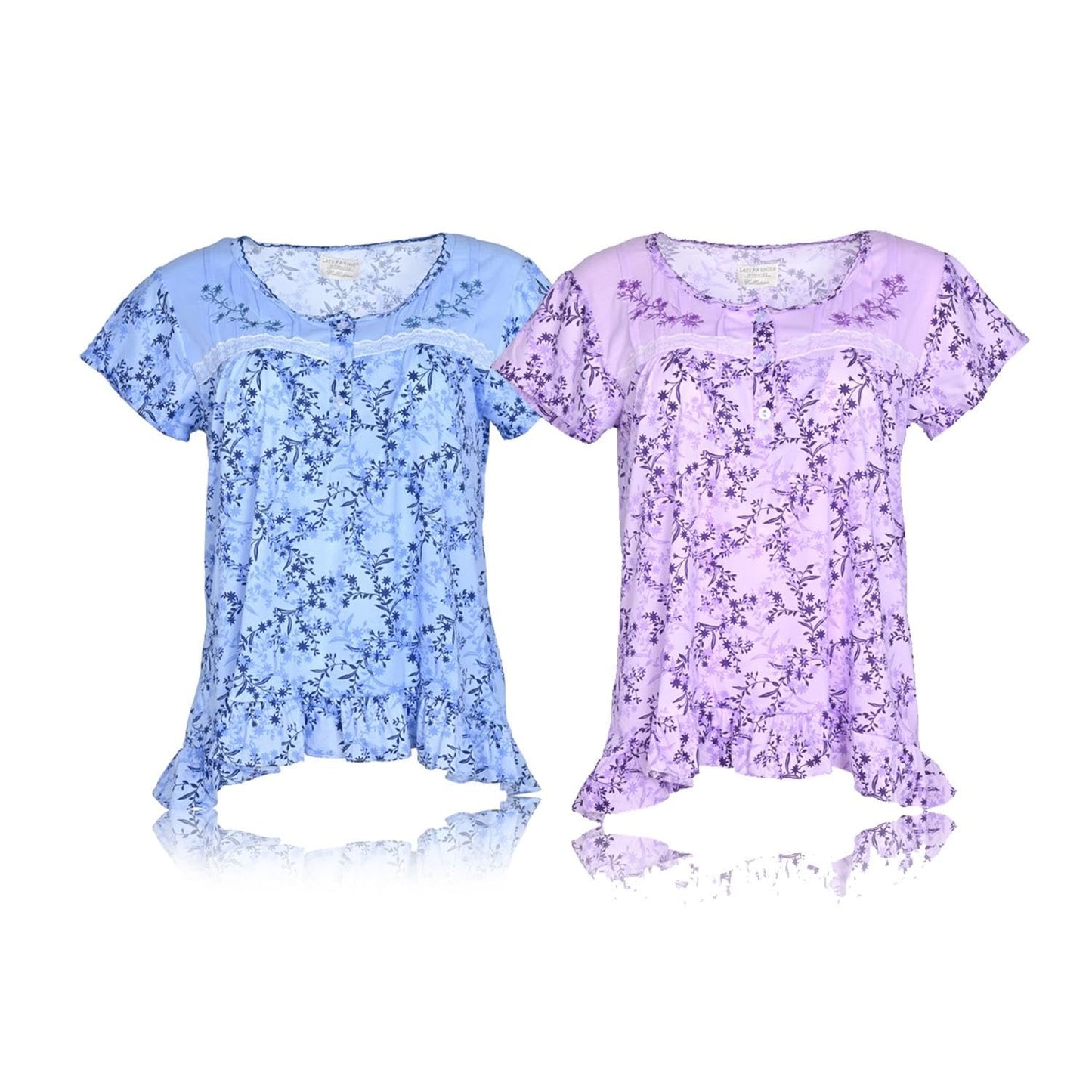 JEFFRICO Pajamas For Women 2 Pack Capri Set Sleepwear Soft Pajamas Short Sleeve Pajamas Sleepshirt With Capri Pants