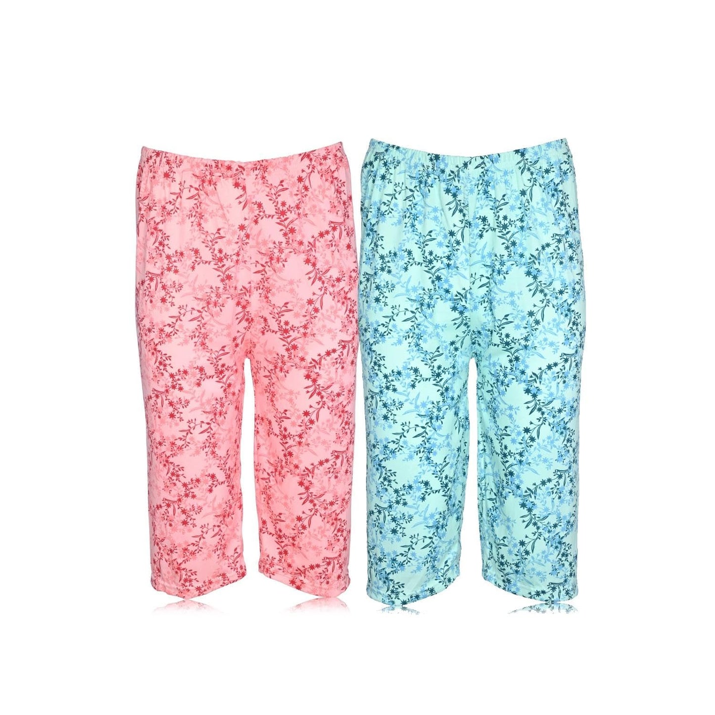 JEFFRICO Pajamas For Women 2 Pack Capri Set Sleepwear Soft Pajamas Short Sleeve Pajamas Sleepshirt With Capri Pants