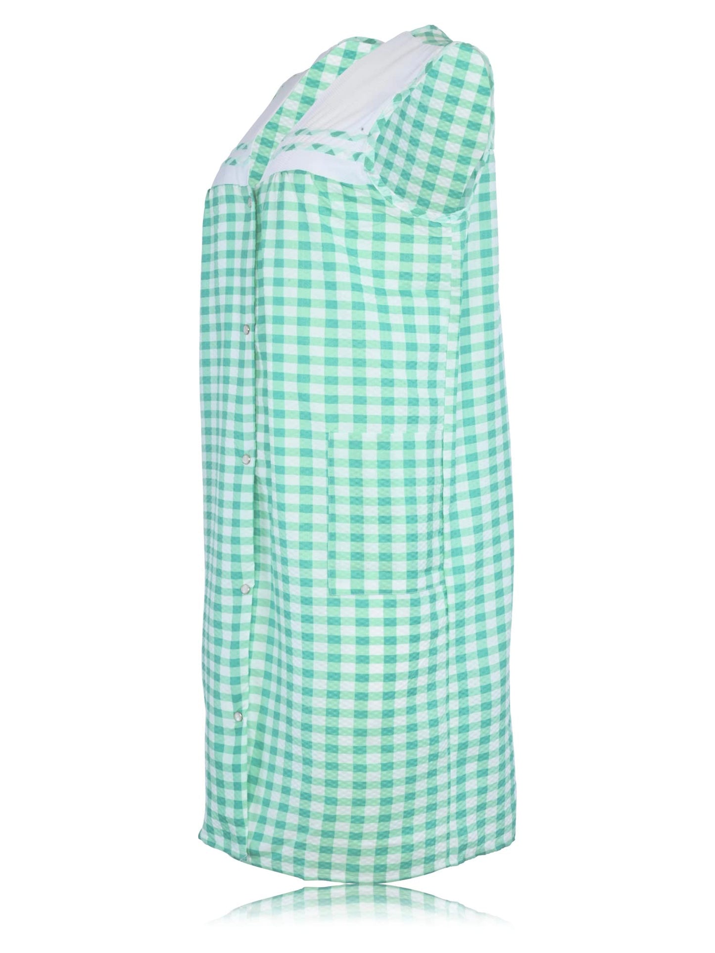 JEFFRICO House Dresses for Women with Pockets - Lightweight Breathable Sleeveless Muumuu & Nightgowns - Snap Front Housecoat and Dusters for Women