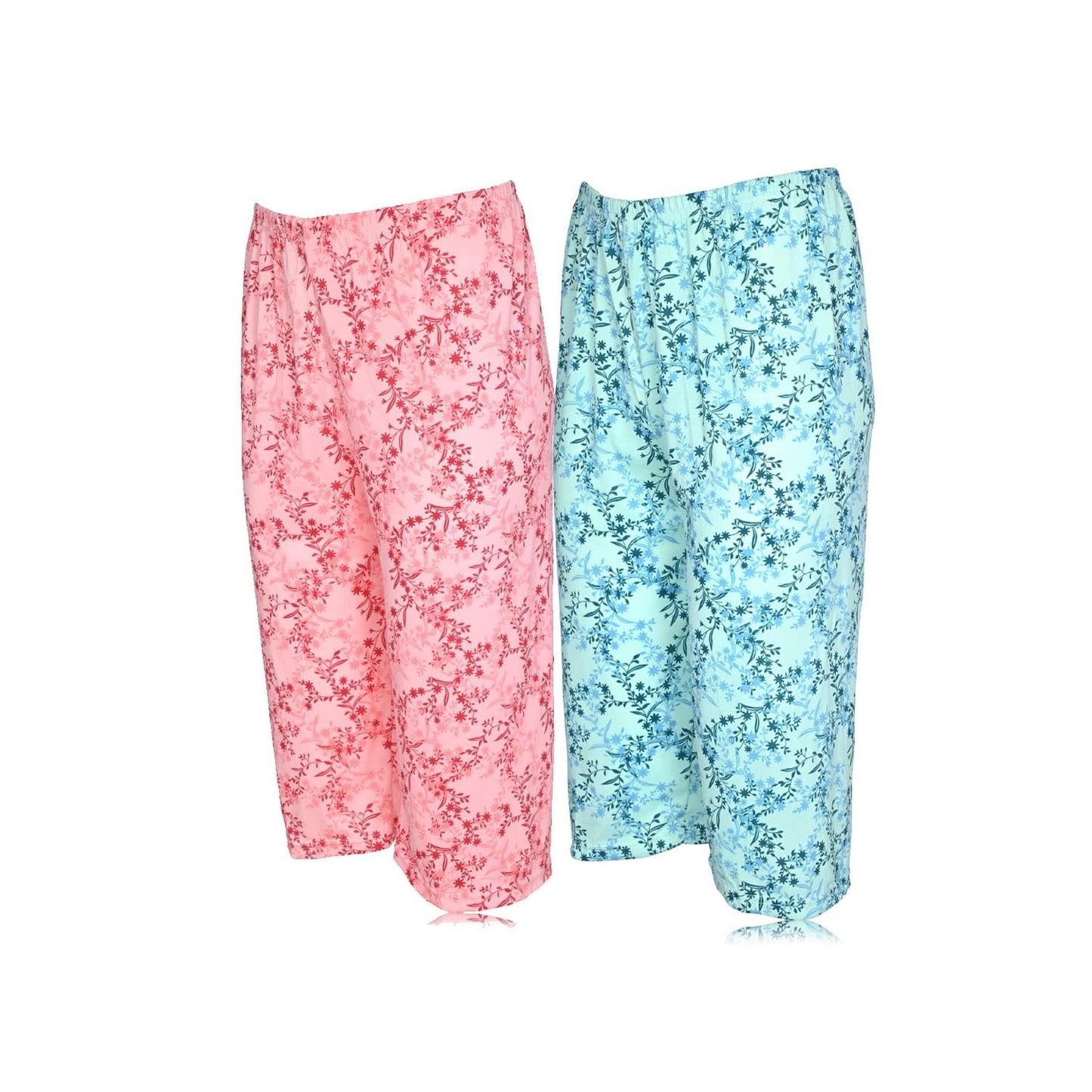 JEFFRICO Pajamas For Women 2 Pack Capri Set Sleepwear Soft Pajamas Short Sleeve Pajamas Sleepshirt With Capri Pants