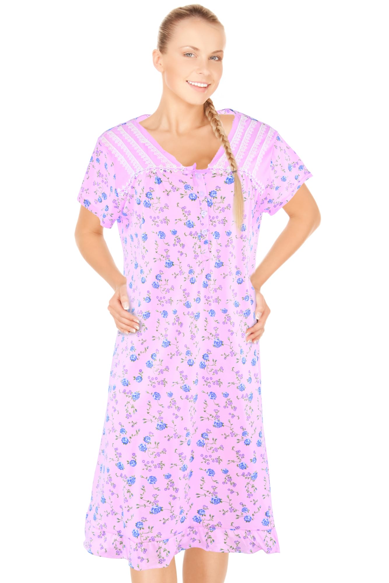 JEFFRICO Womens Nightgowns Sleepwear Soft Pajama Dress Nightshirts