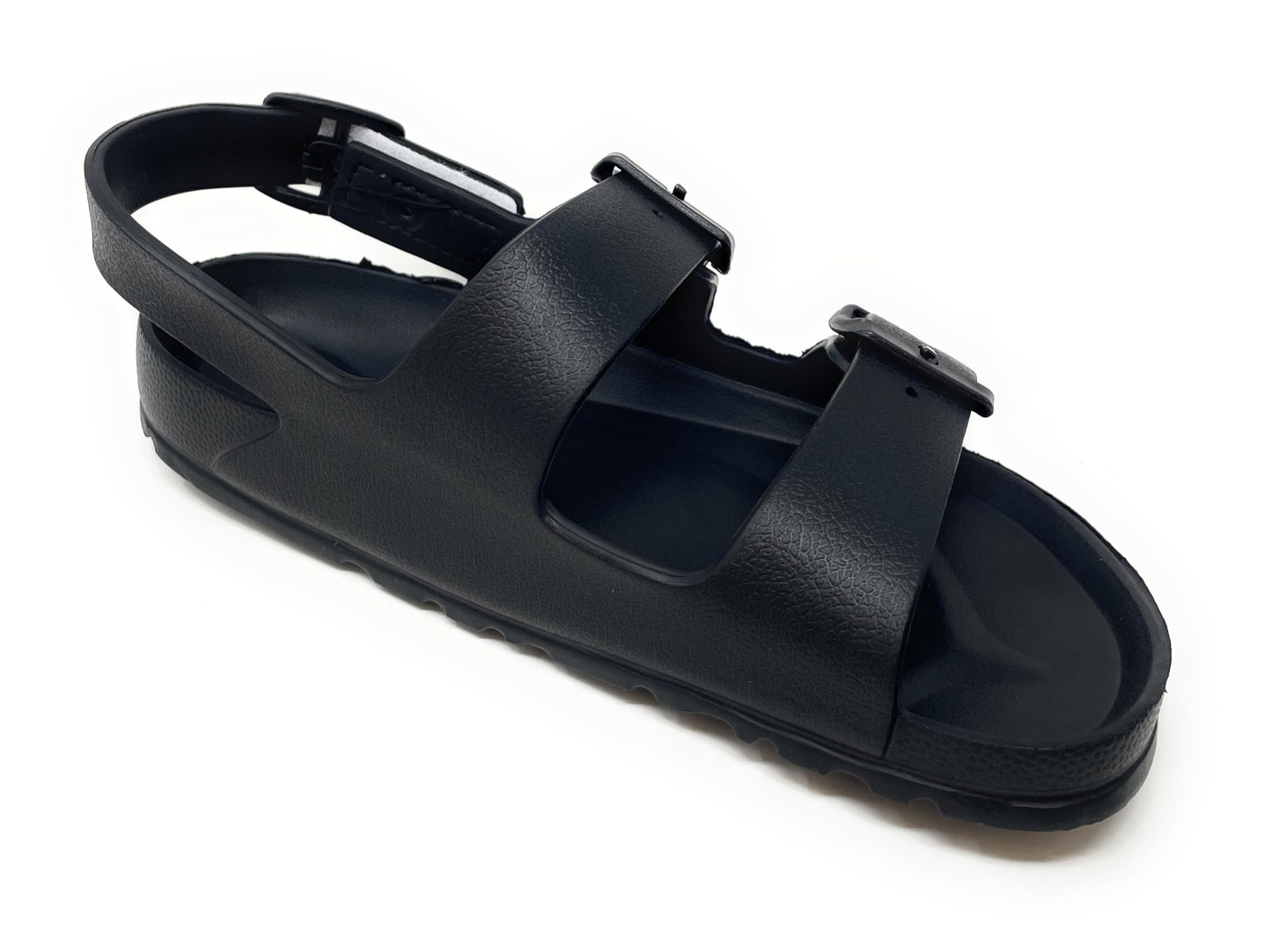 JEFFRICO Boys Comfort Double Buckle Sandals Kids Adjustable Back Strap EVA Water Sandals Slides