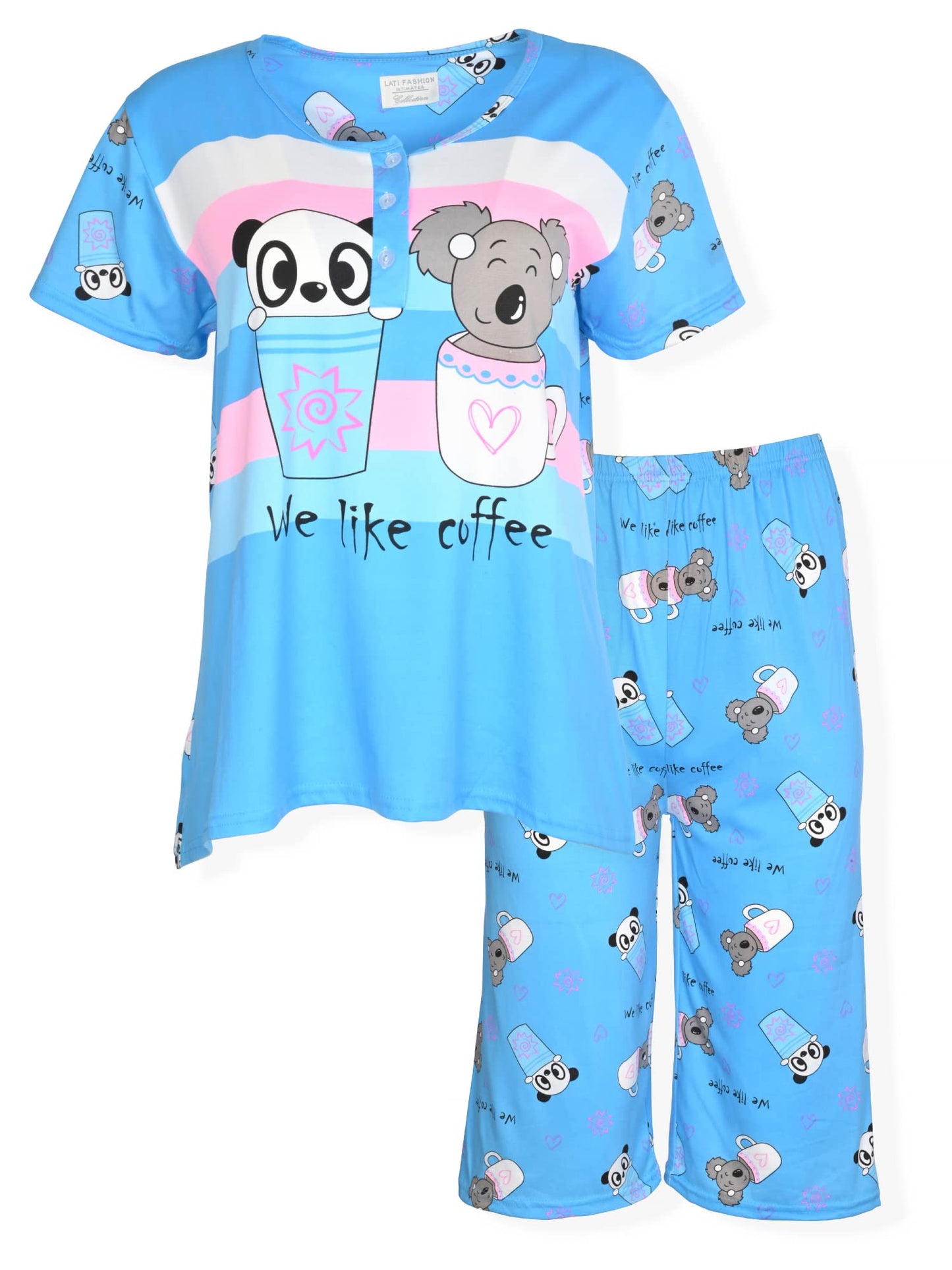 JEFFRICO Womens Pajamas For Women Capri Set Sleepwear Soft Pajamas