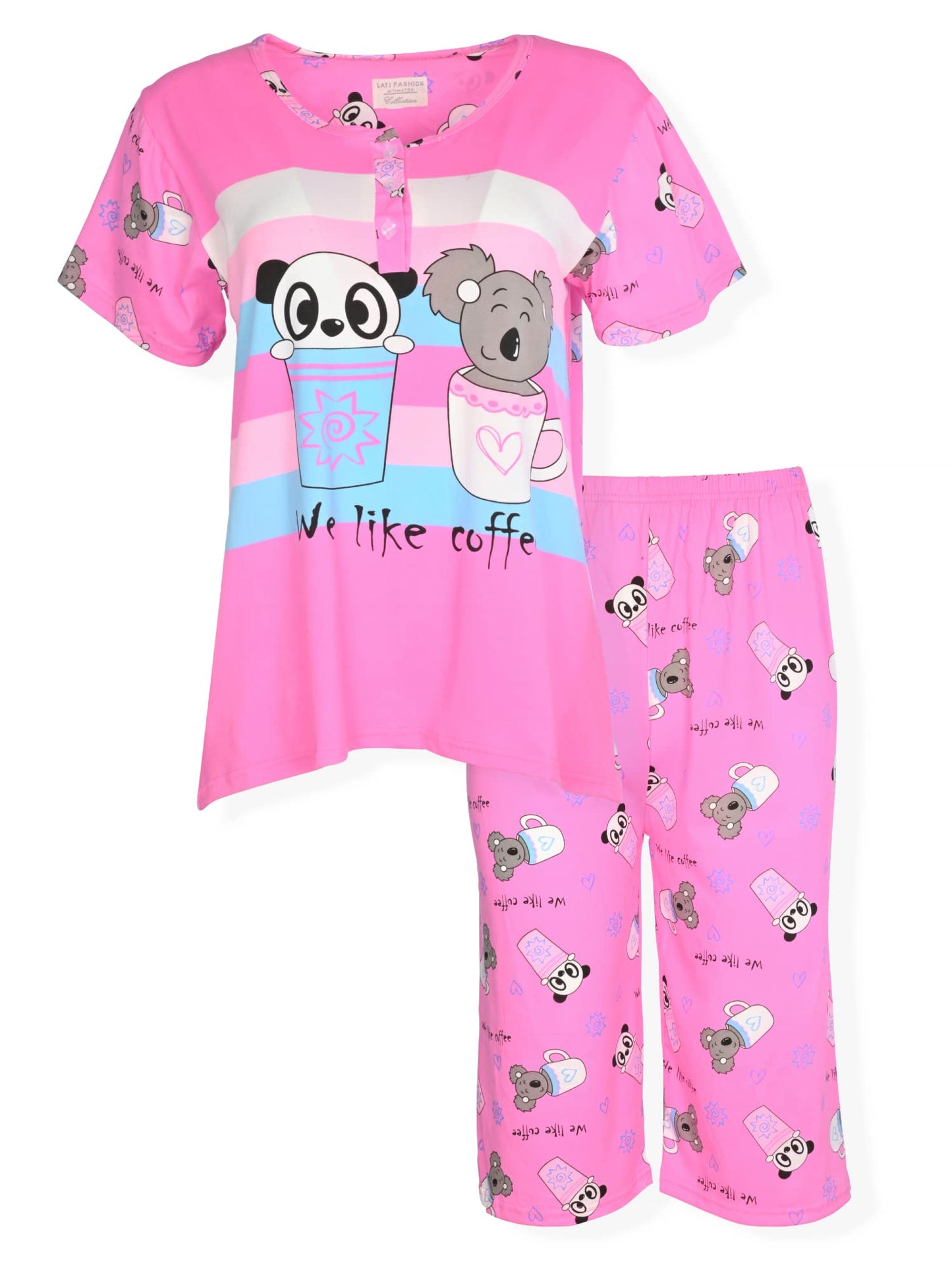 JEFFRICO Womens Pajamas For Women Capri Set Sleepwear Soft Pajamas