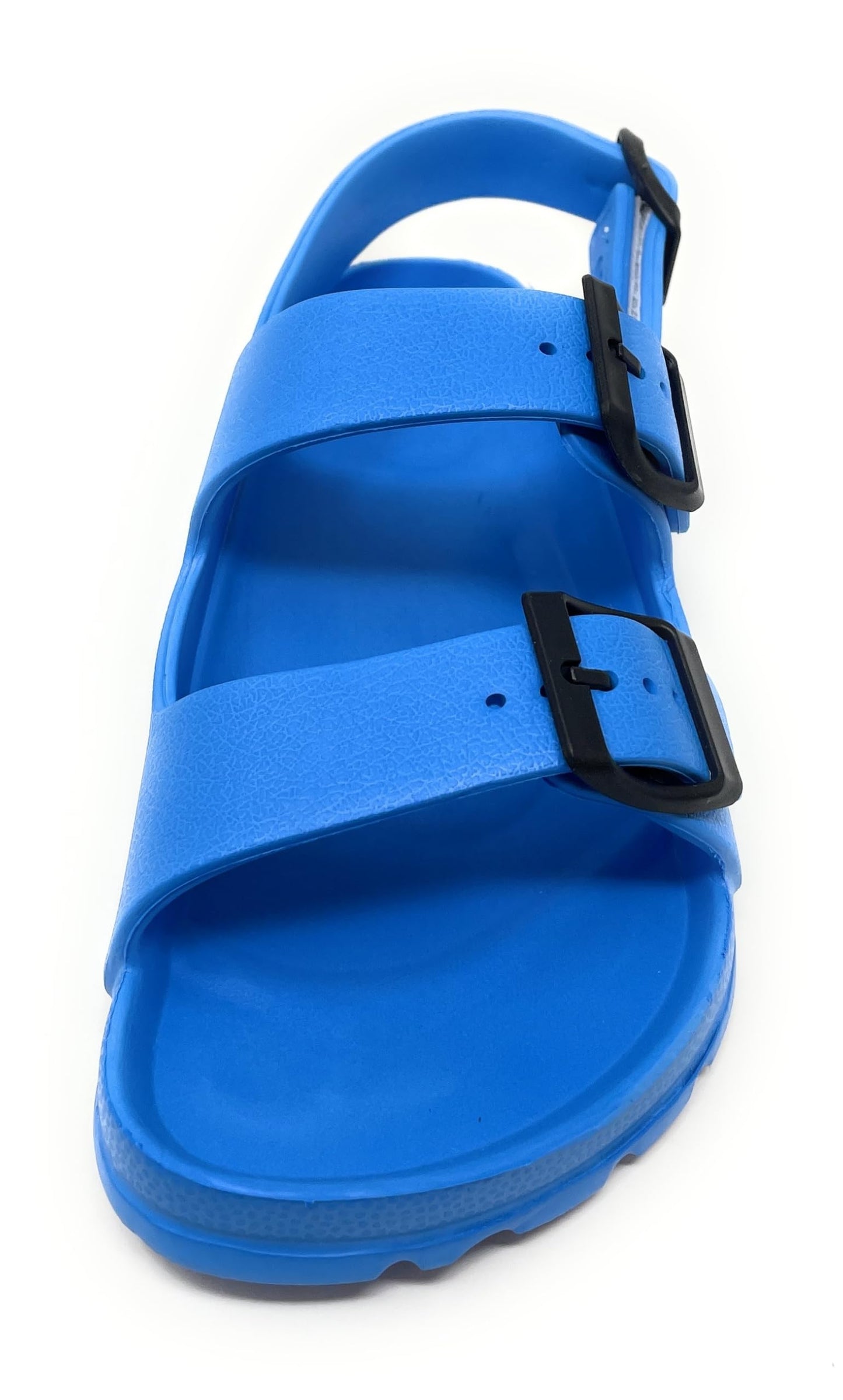 JEFFRICO Boys Comfort Double Buckle Sandals Kids Adjustable Back Strap EVA Water Sandals Slides