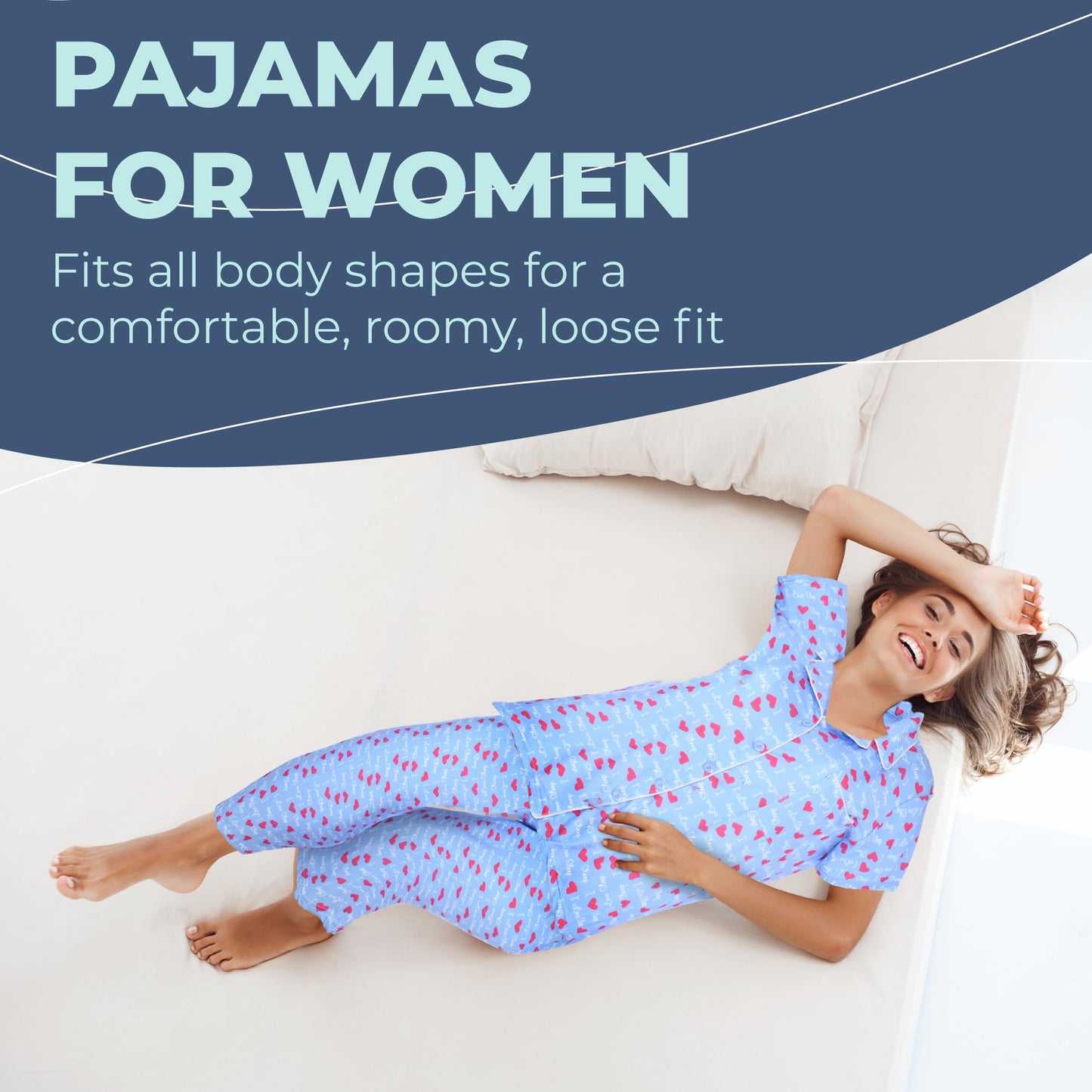 JEFFRICO Womens Pajamas For Women Ankle Length Pajamas Set Sleepwear Soft Pajamas