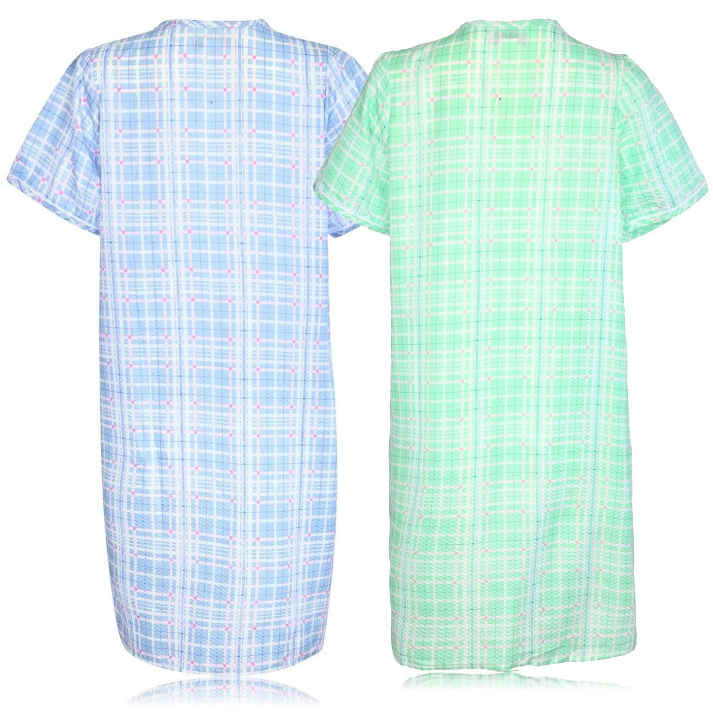 JEFFRICO 2 Pack House Dresses for Women with Pockets - Lightweight Breathable Short Sleeve Muumuu & Nightgowns - Women's Dusters