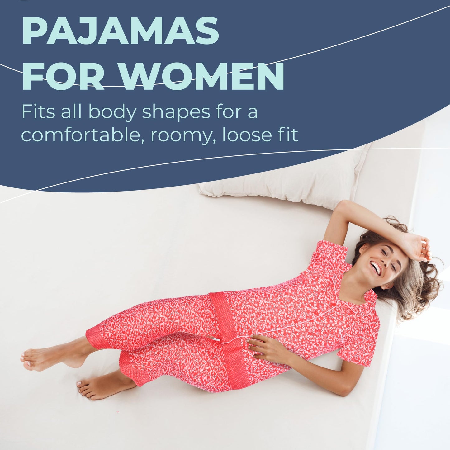 JEFFRICO Womens Pajamas For Women Ankle Length Pajamas Set Sleepwear Soft Pajamas
