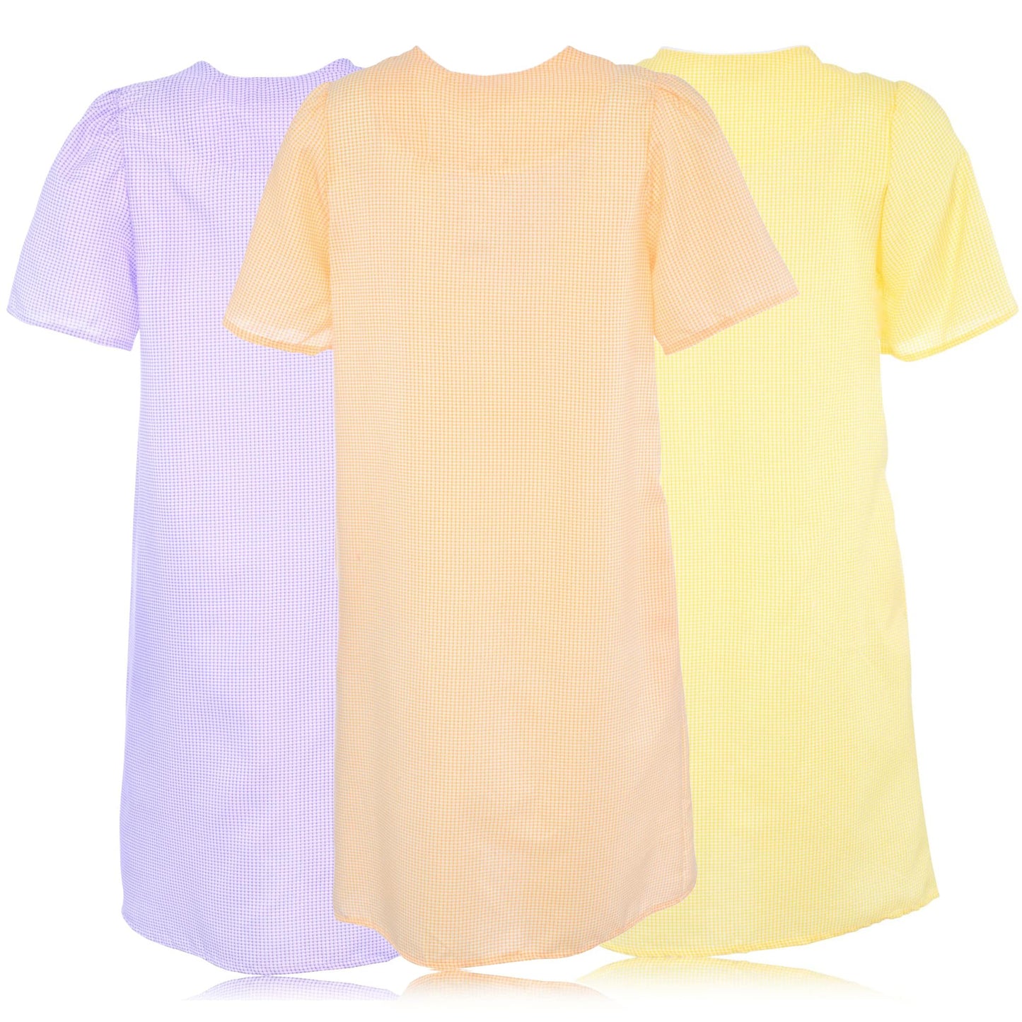 JEFFRICO 3 Pack House Dresses for Women with Pockets - Lightweight Breathable Short Sleeve Zipper Front Nightgowns - Dusters