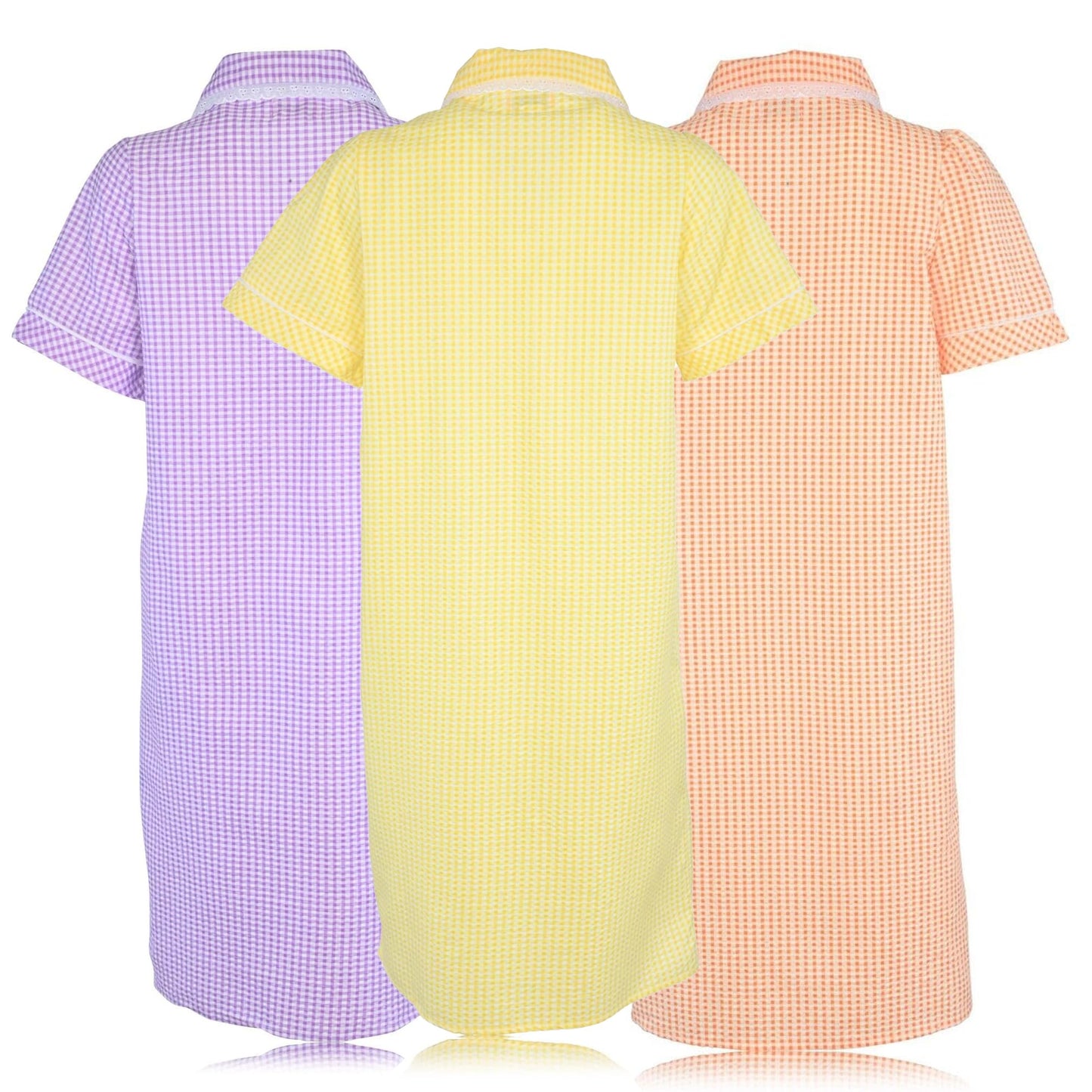 JEFFRICO 3 Pack House Dresses for Women with Pockets - Lightweight Breathable Short Sleeve Muumuu & Nightgowns - Dusters