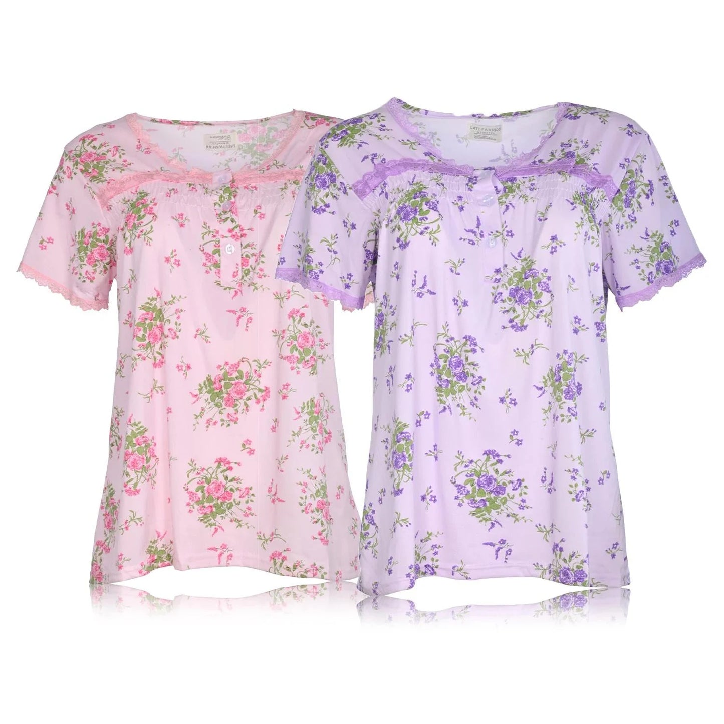 JEFFRICO Pajamas For Women 2 Pack Capri Set Sleepwear Soft Pajamas Short Sleeve Pajamas Sleepshirt With Capri Pants
