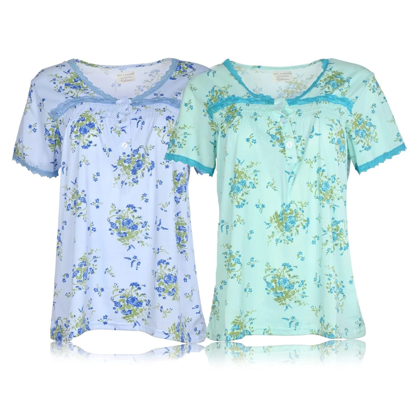 JEFFRICO Pajamas For Women 2 Pack Capri Set Sleepwear Soft Pajamas Short Sleeve Pajamas Sleepshirt With Capri Pants