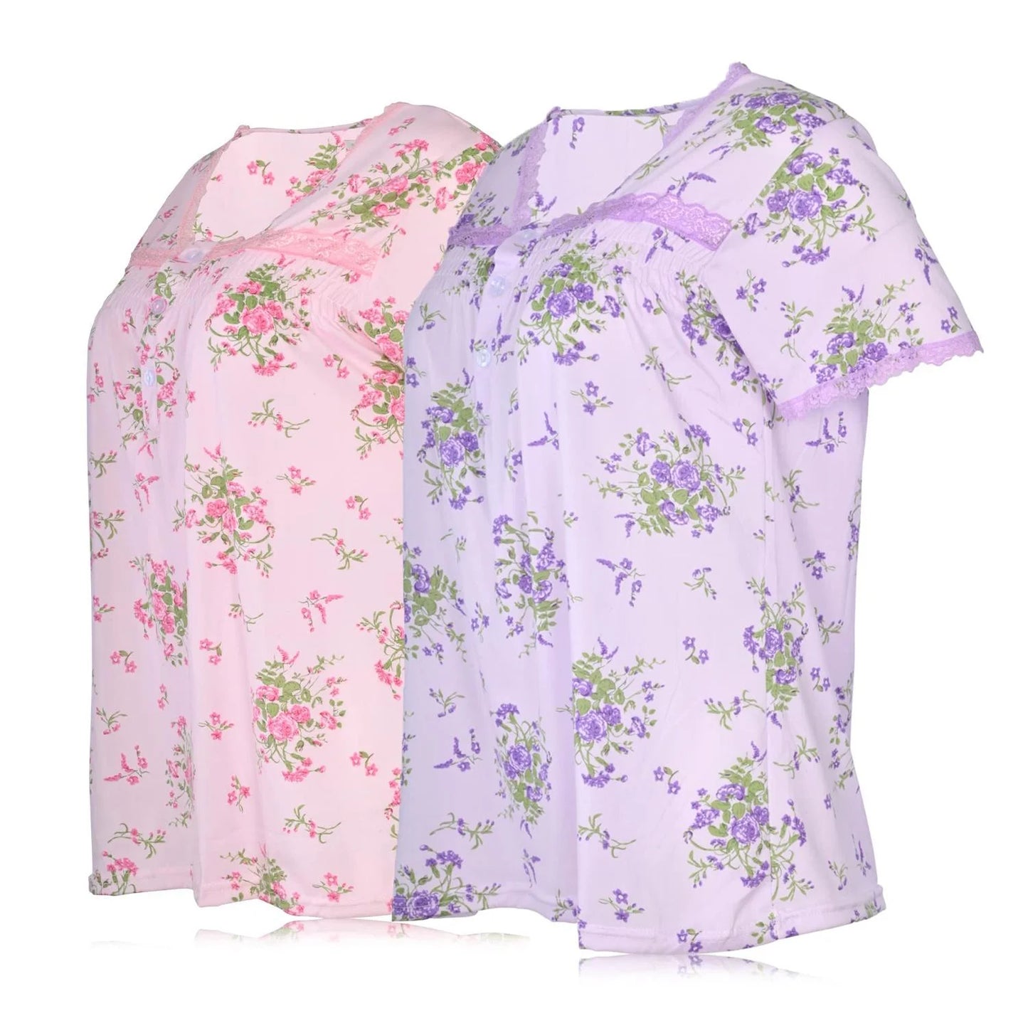 JEFFRICO Pajamas For Women 2 Pack Capri Set Sleepwear Soft Pajamas Short Sleeve Pajamas Sleepshirt With Capri Pants