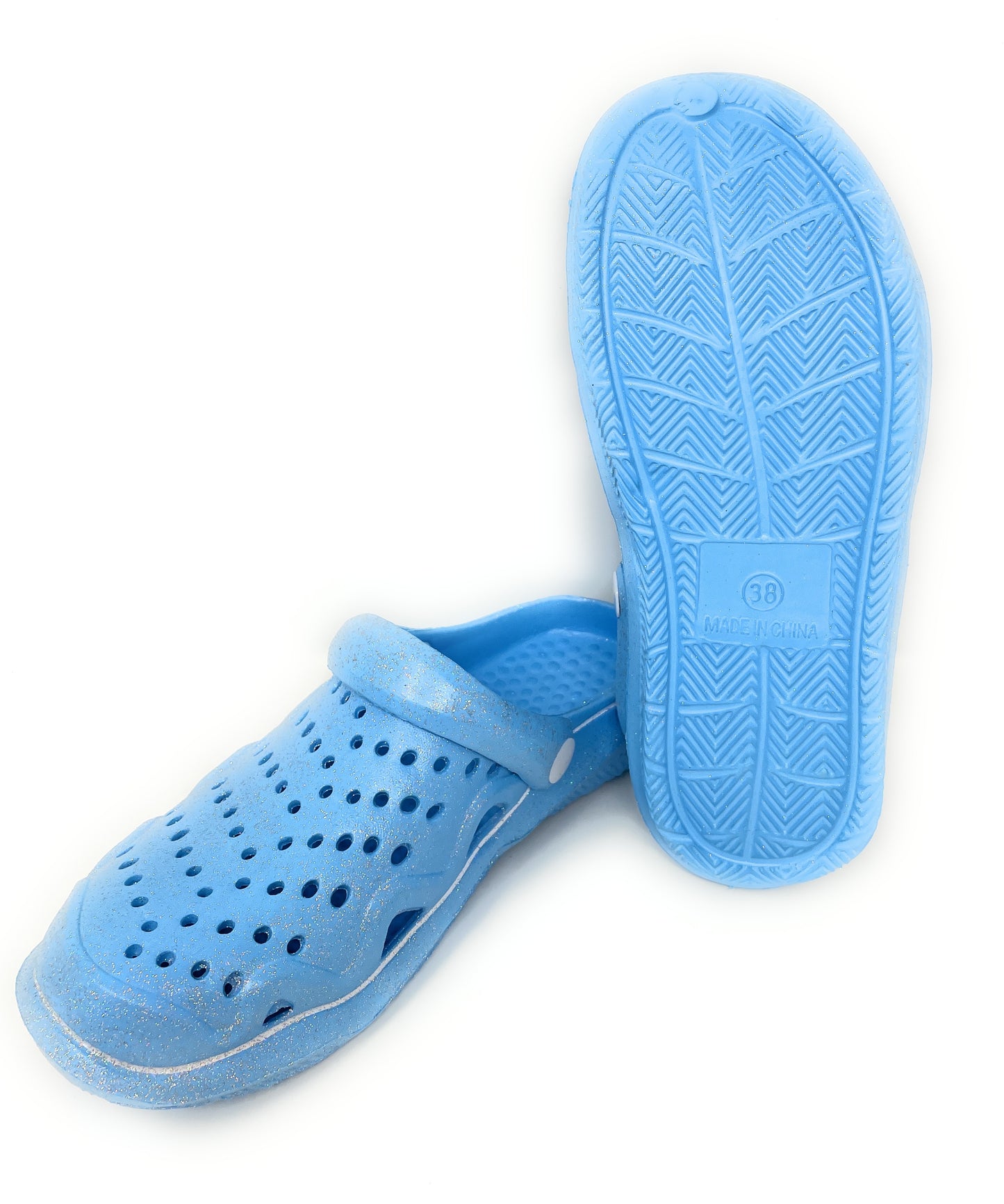JEFFRICO Womens Slip-On Clogs – Lightweight Breathable EVA Comfort Garden Shoes with Glitter for Work, Beach & Everyday Wear
