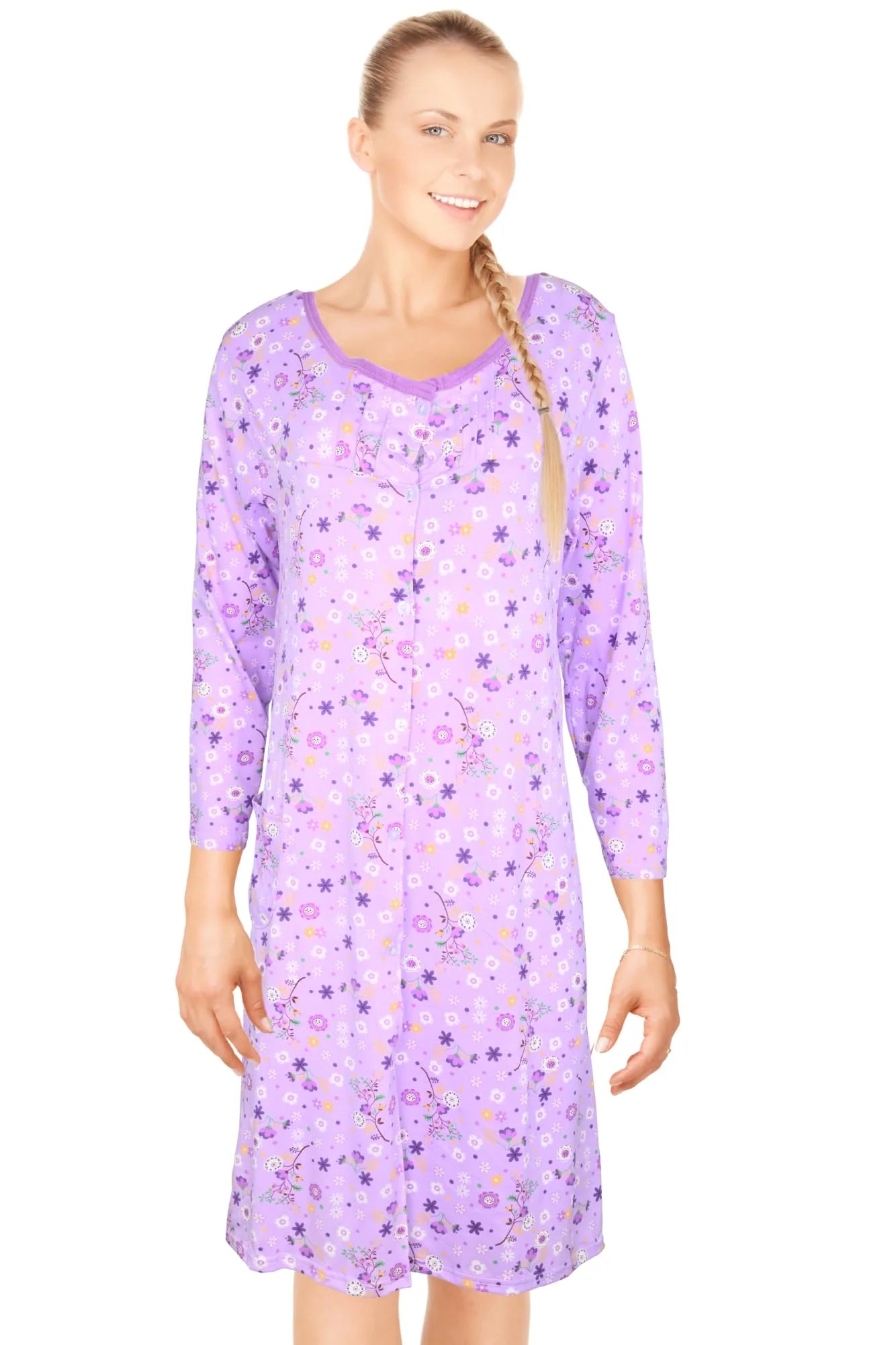 JEFFRICO Womens Long Sleeve Nightgowns Sleepwear Soft Pajama Dress Nightshirts