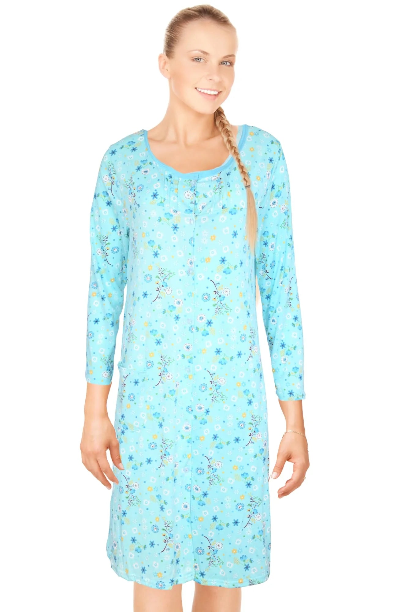 JEFFRICO Womens Long Sleeve Nightgowns Sleepwear Soft Pajama Dress Nightshirts