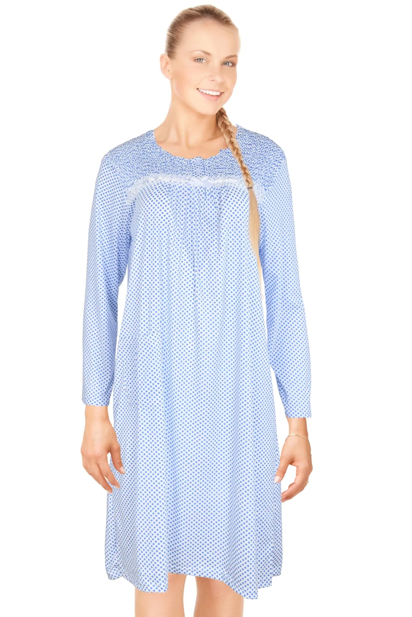 JEFFRICO Womens Long Sleeve Nightgowns Sleepwear Soft Pajama Dress Nightshirts