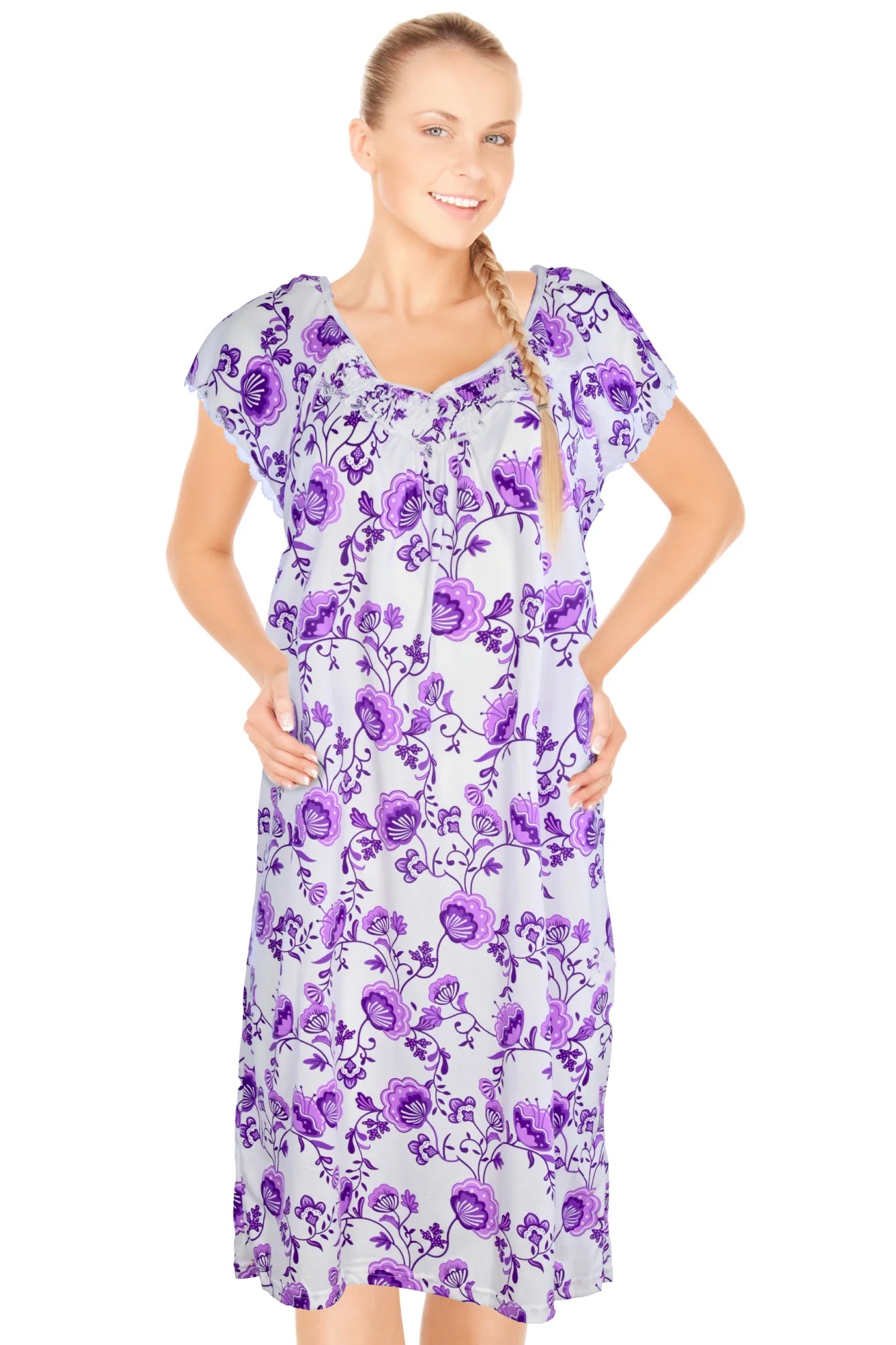 JEFFRICO Womens Nightgowns Sleepwear Soft Pajama Dress Nightshirts