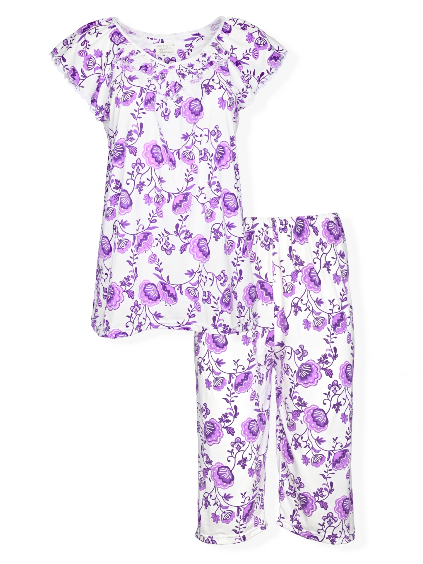 JEFFRICO Womens Pajamas For Women Capri Set Sleepwear Soft Pajamas