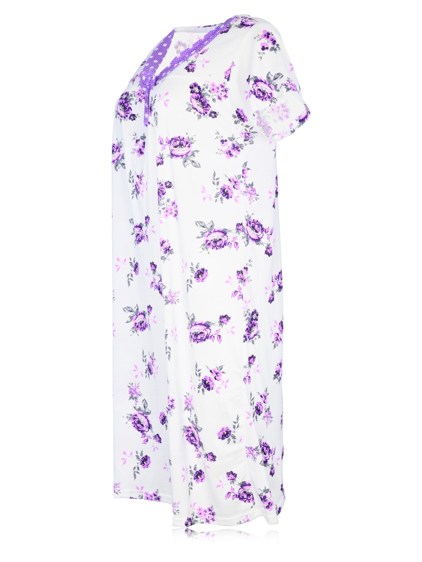 JEFFRICO Womens Nightgowns Short Sleeve Sleepwear Soft Pajama Dress Nightshirts