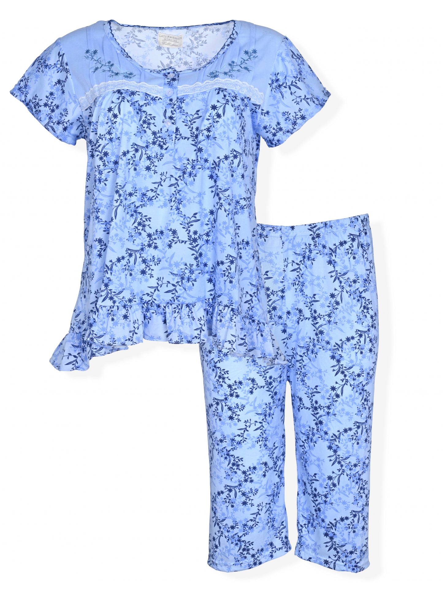 JEFFRICO Womens Pajamas For Women Capri Set Sleepwear Soft Pajamas
