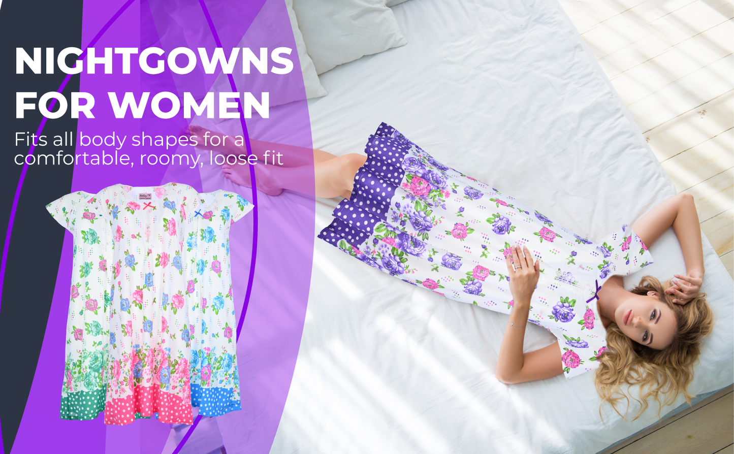 JEFFRICO Womens Nightgowns Sleepwear Soft Pajama Dress Nightshirts