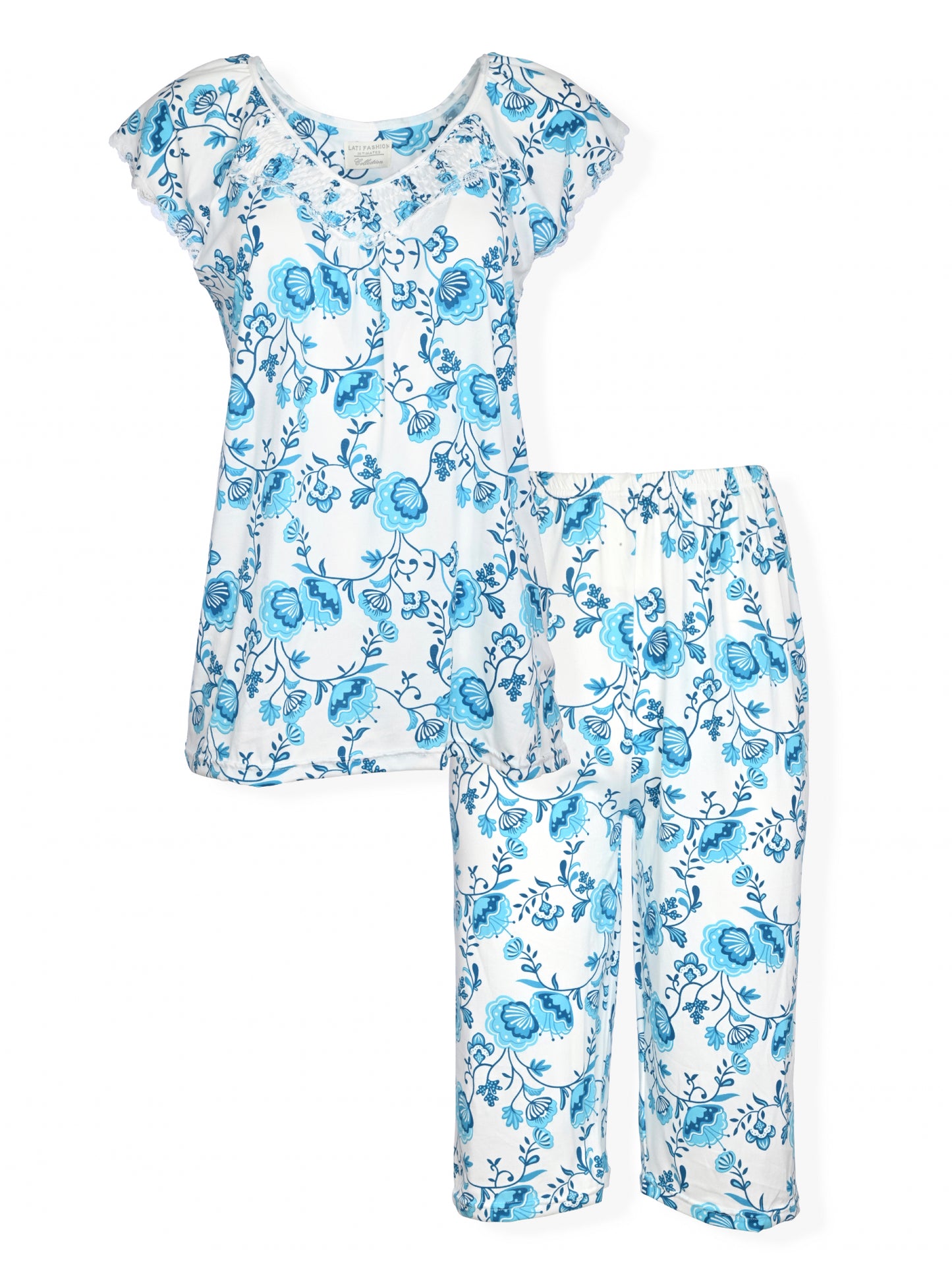 JEFFRICO Womens Pajamas For Women Capri Set Sleepwear Soft Pajamas