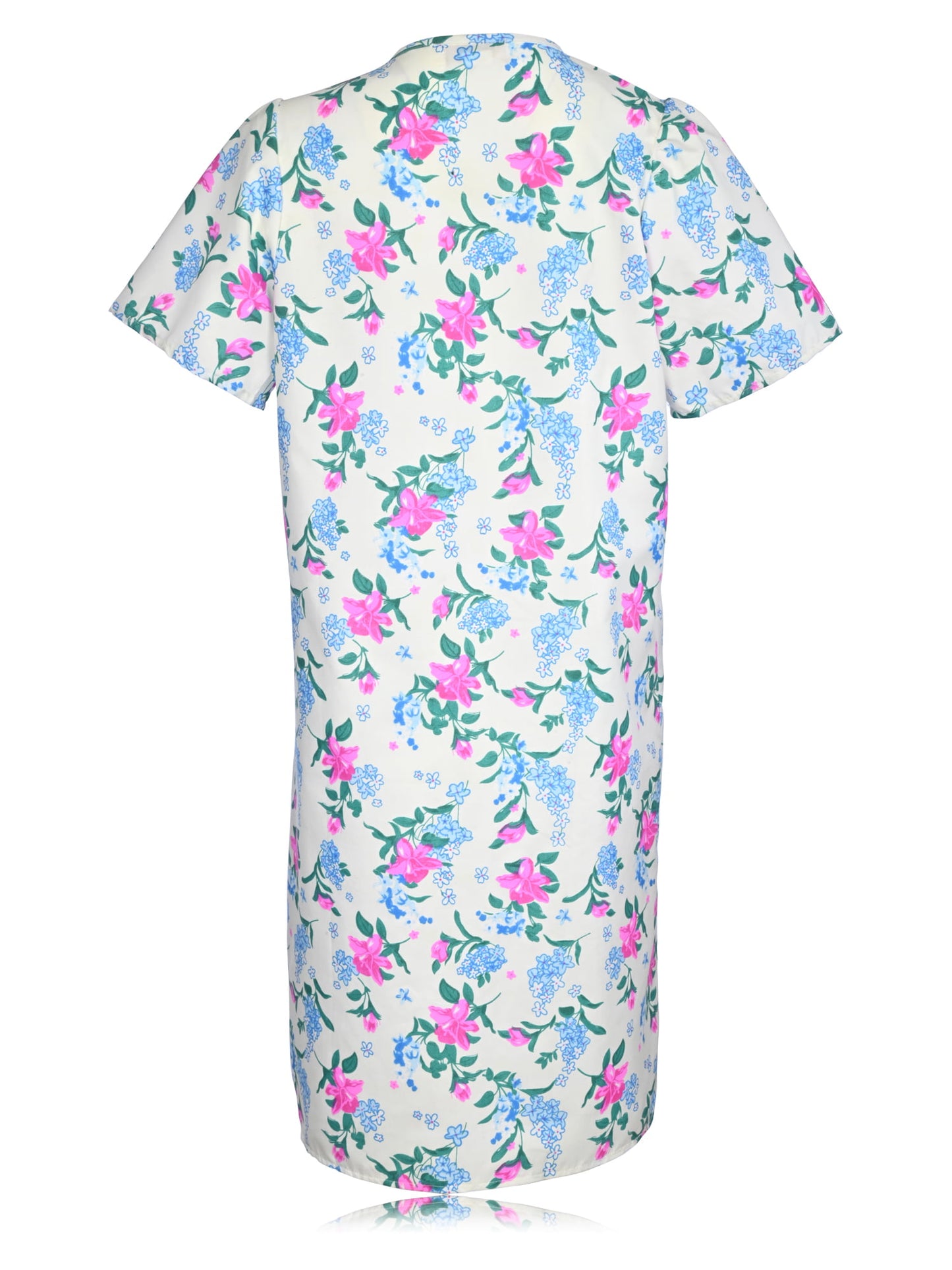 JEFFRICO House Dresses for Women with Pockets - Lightweight Breathable Short Sleeve Muumuu & Nightgowns - Snap Front Housecoat and Dusters for Women