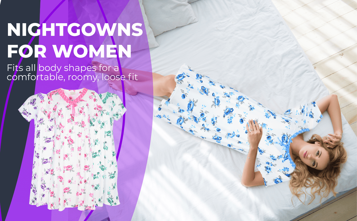 JEFFRICO Womens Nightgowns Short Sleeve Sleepwear Soft Pajama Dress Nightshirts