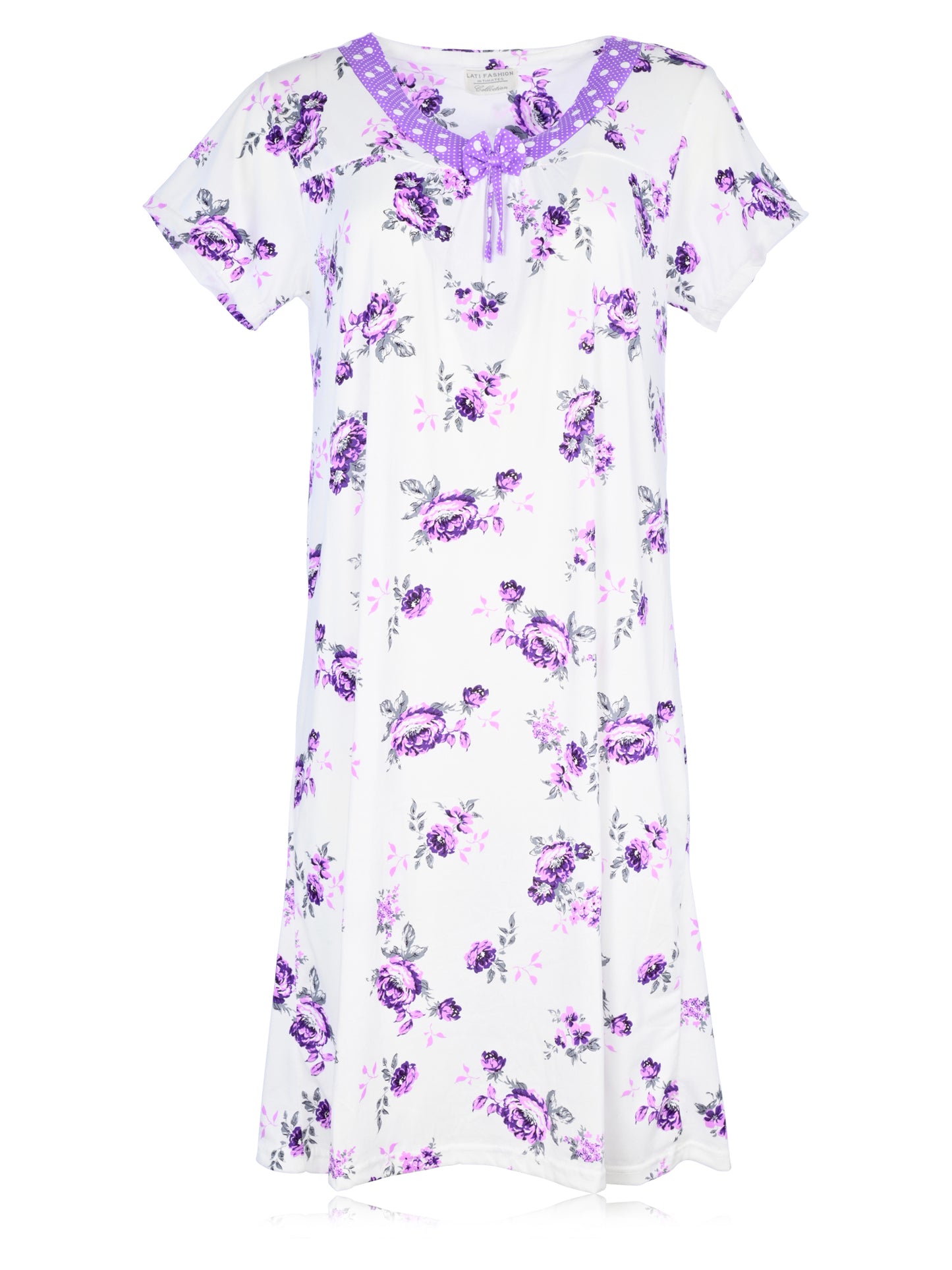 JEFFRICO Womens Nightgowns Short Sleeve Sleepwear Soft Pajama Dress Nightshirts