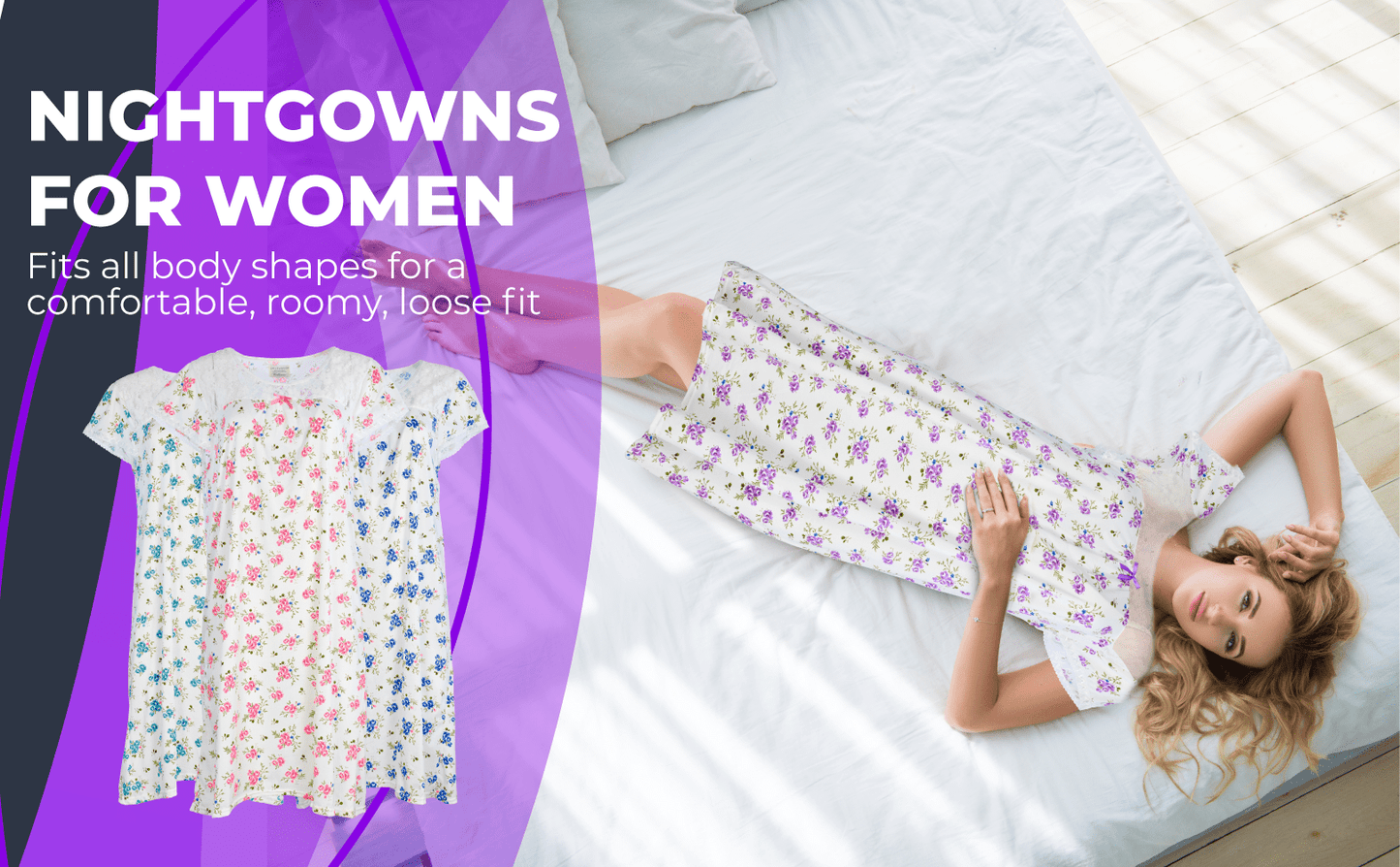JEFFRICO Womens Nightgowns Sleepwear Soft Pajama Dress Nightshirts