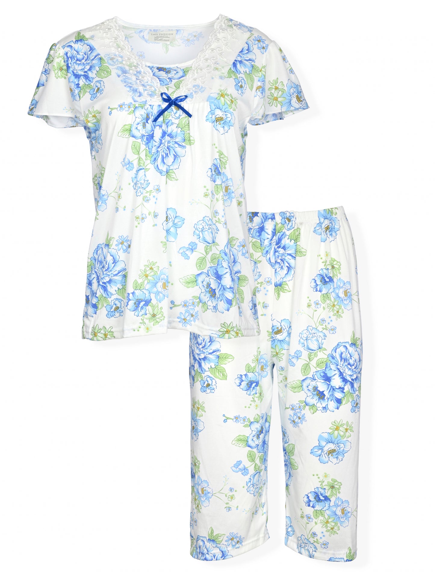 JEFFRICO Womens Pajamas For Women Capri Set Sleepwear Soft Pajamas